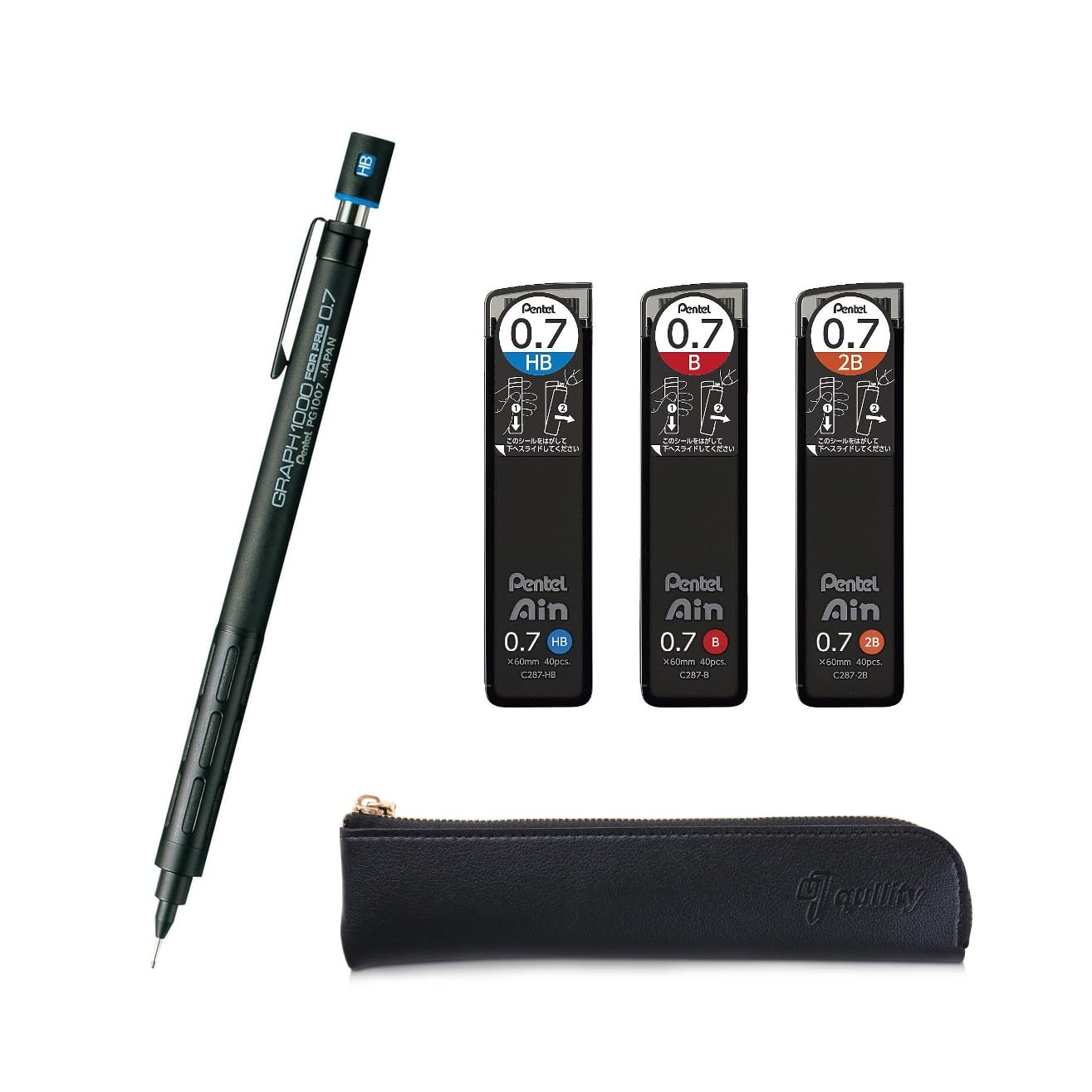 Graph 1000 for Pro Mechanical Drafting Pencil + Ain HB/B/2B leads, original B…