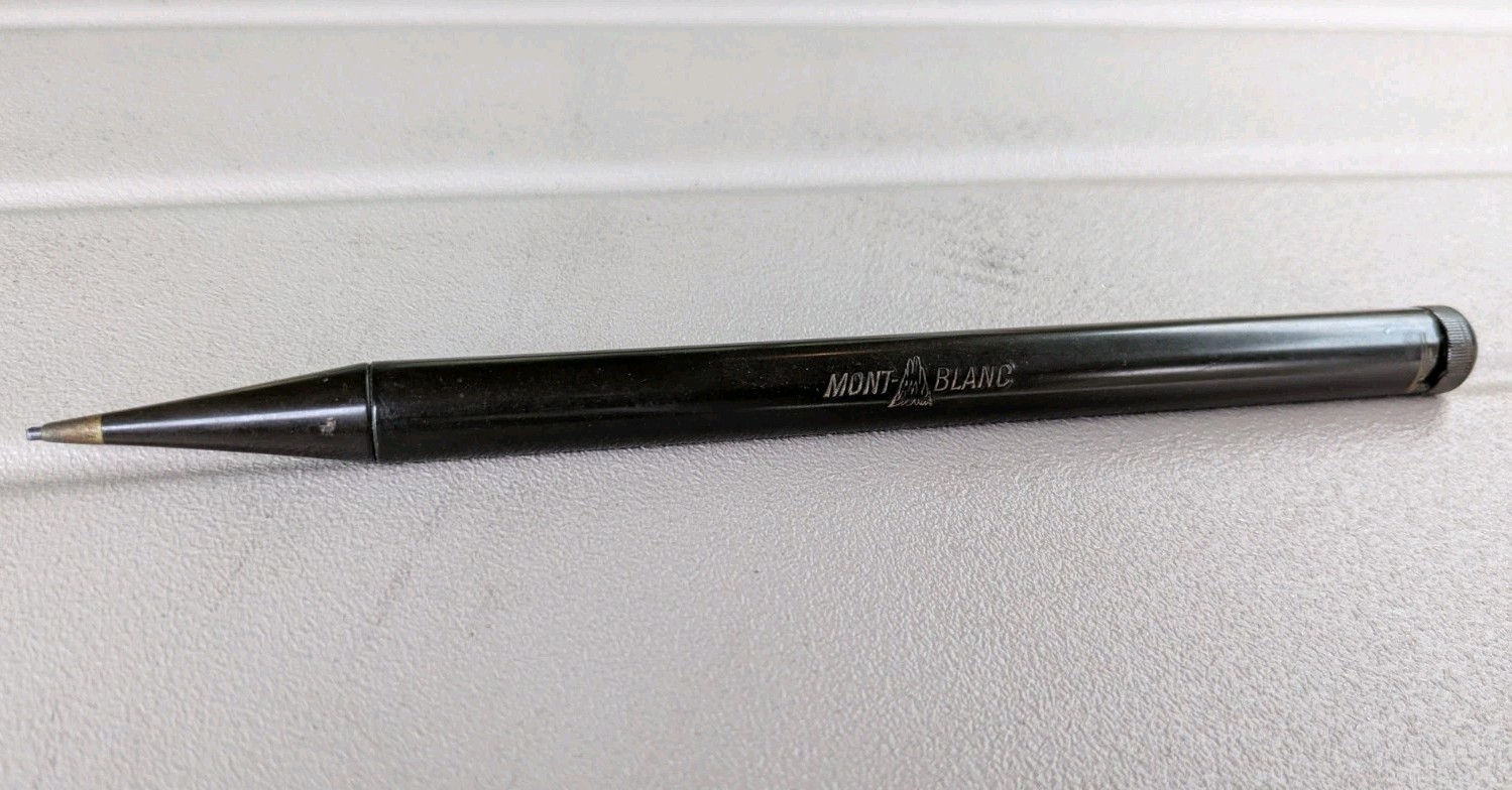 Antique Mont Blanc Pencil Lead Holder Circa 1930s Hard Rubber Round 6 Inches HTF