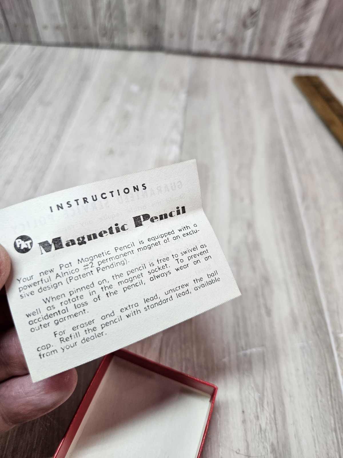 Vintage PAT Magnetic Mechanical Pencil Desk Clip Holder w/ Box Instructions…
