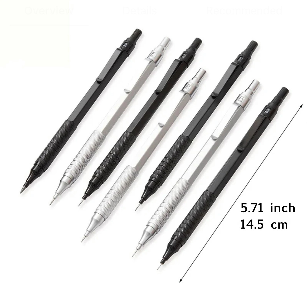 *CASE OF 25* 0.3mm Mechanical Lead Pencil – Jet Black, Precision Tip -PurePoint