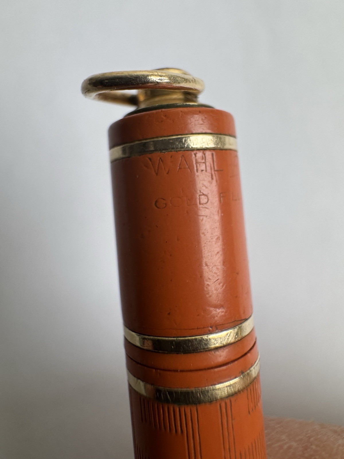 1920’s Wahl Eversharp Orange Mechanical Pencil Gold Filled USA Made Orange