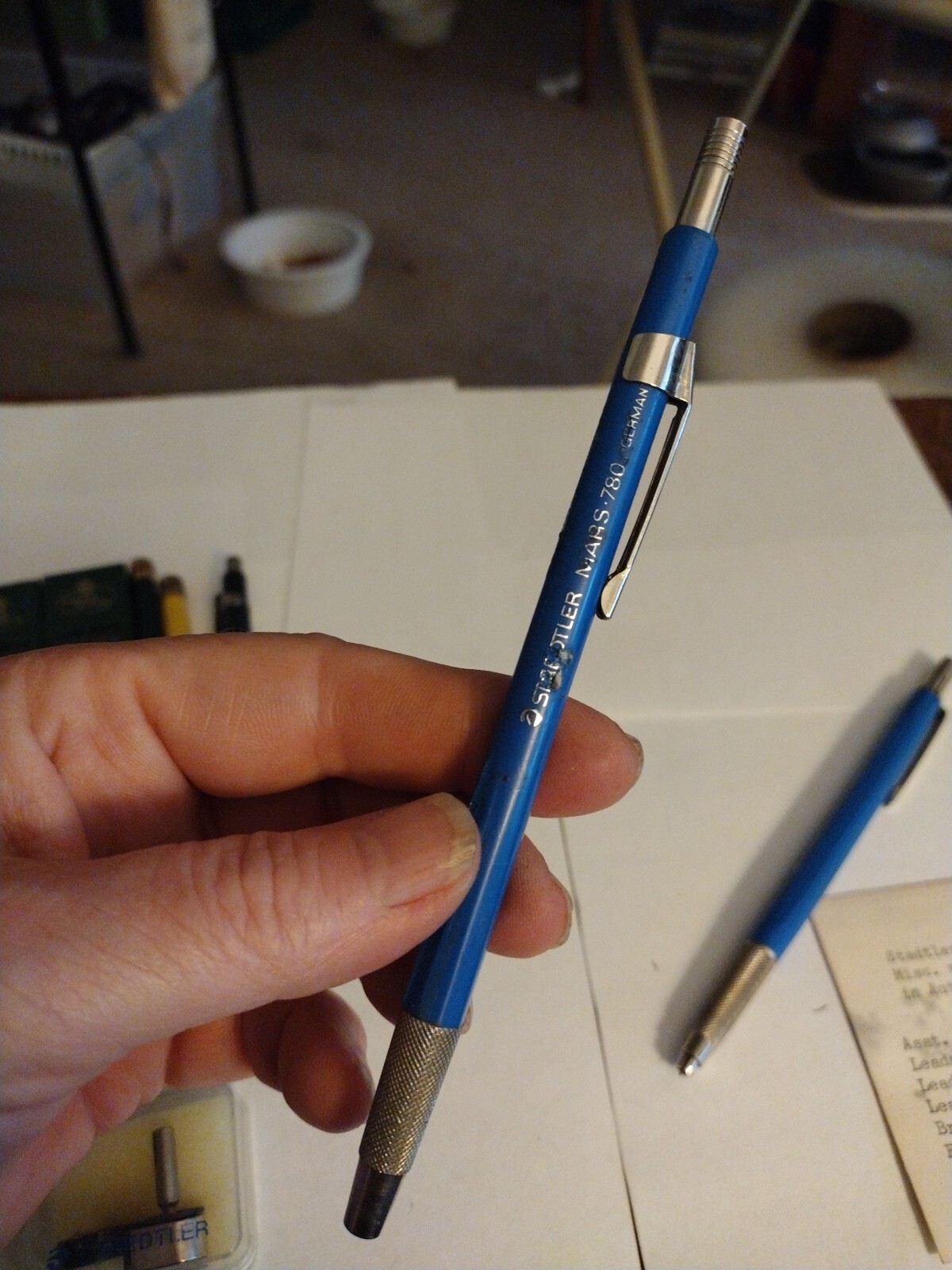 Vtg 3 Staedtler Mars Mechanical Drafting Pencils, Lead, 2 Colored Pencils, Adapt
