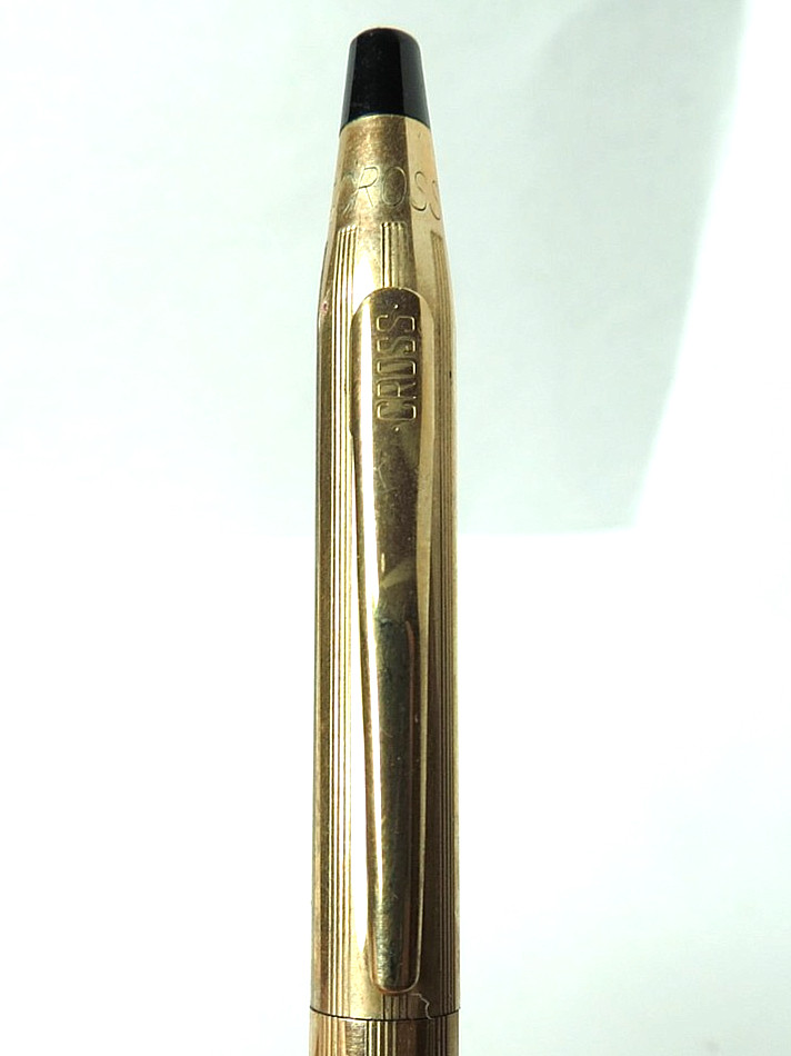 ANTIQUE CROSS YELLOW 10KT GOLD FILLED MECHANICAL PENCIL