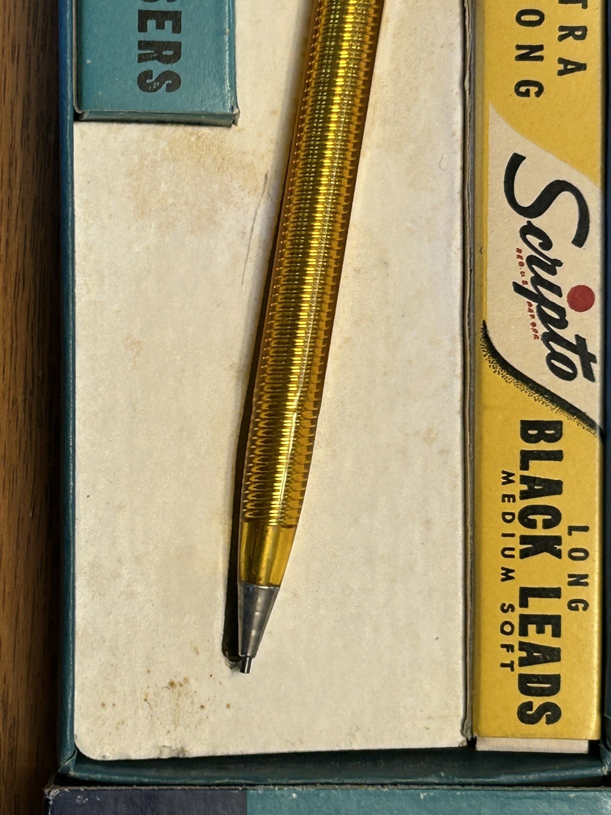 Vintage Scripto Combination Set Mechanical Pencil Leads & Eraser In Original Box
