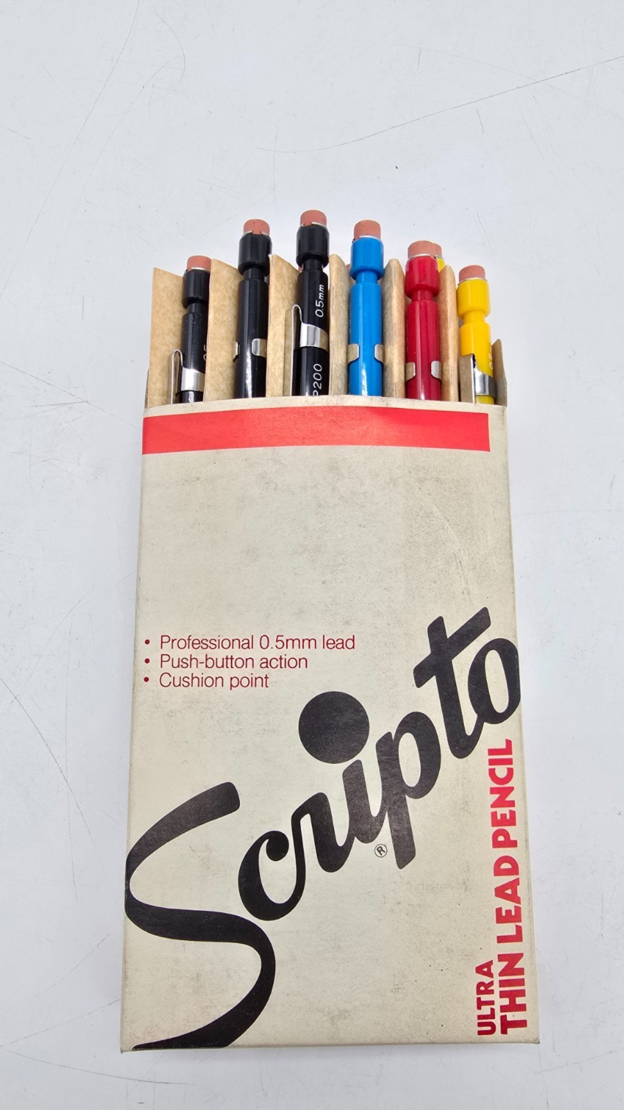 Lot of 12 Scripto Mechanical Pencils Multicolor P200 New in box .5mm NOS