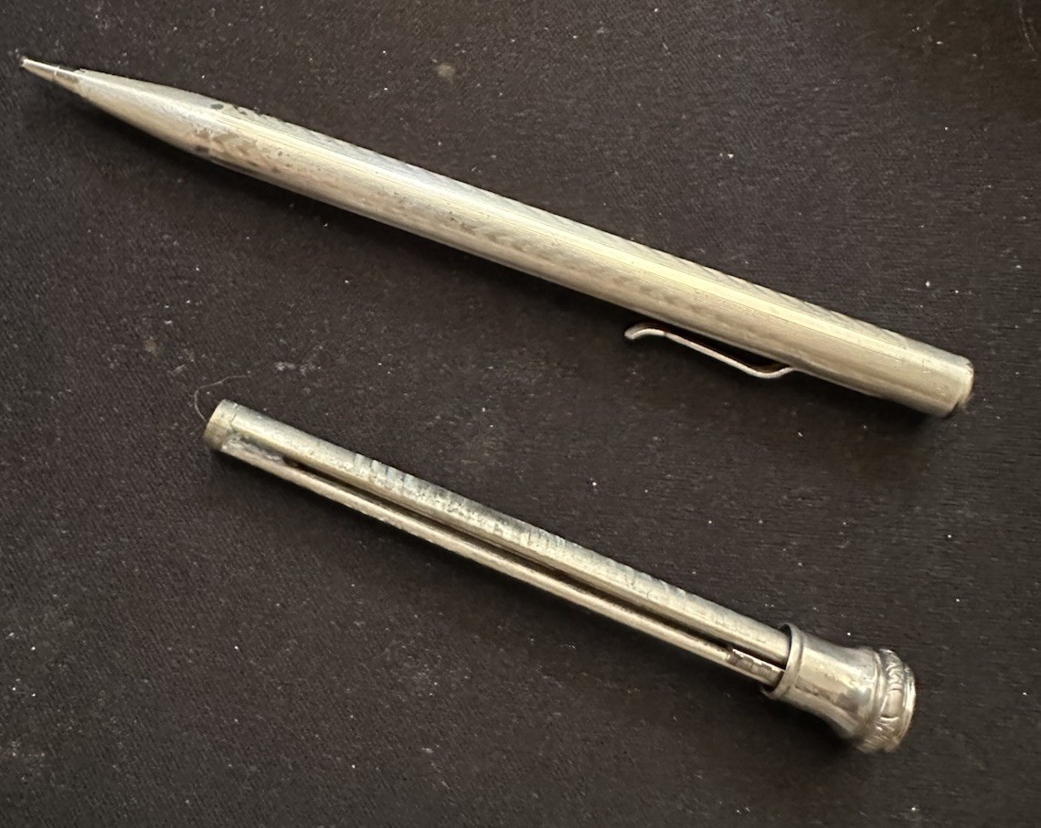 Vintage Eversharp Mechanical Pencil Tripple Silver Plated Art Deco
