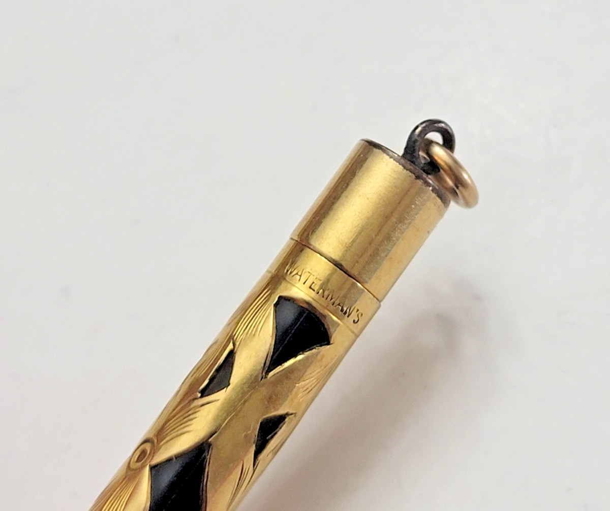 Antique WATERMAN’S gold filled Chatelaine/Short mechanical pencil art deco 1920s