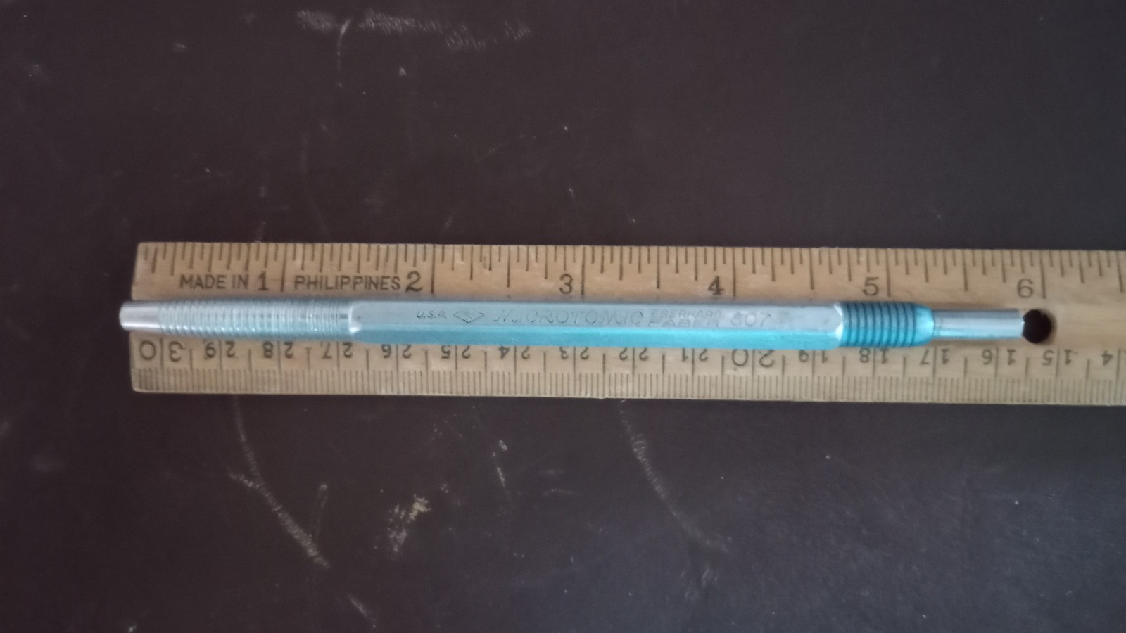 Vintage Eberhard Faber Microtomic 607 Mechanical Pencil Metal USA Blue Top