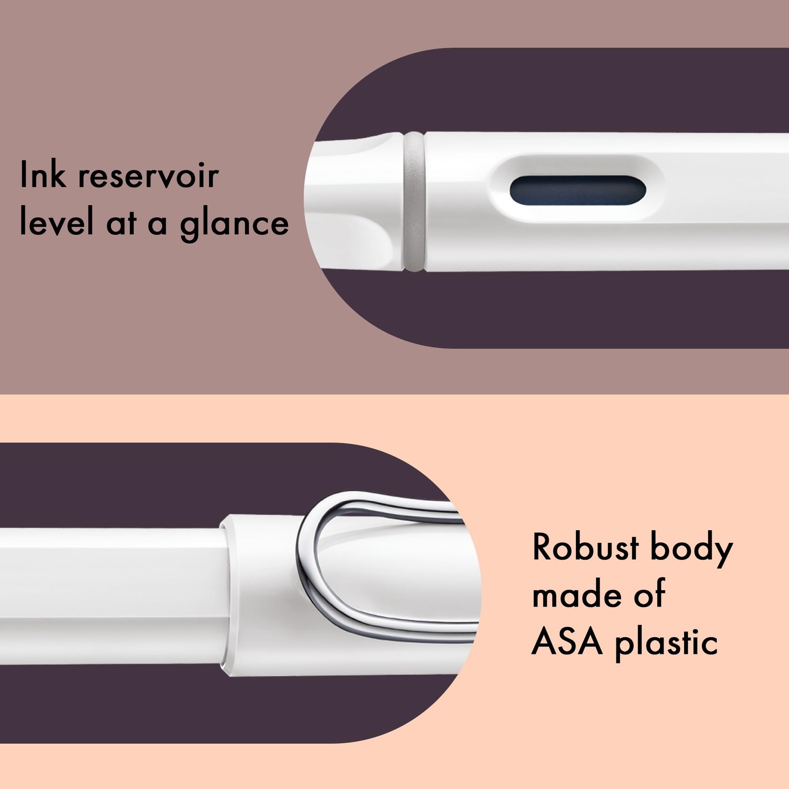 LAMY White Writing Instrument Sturdy ABS Plastic Flexible Clip Pack of 1