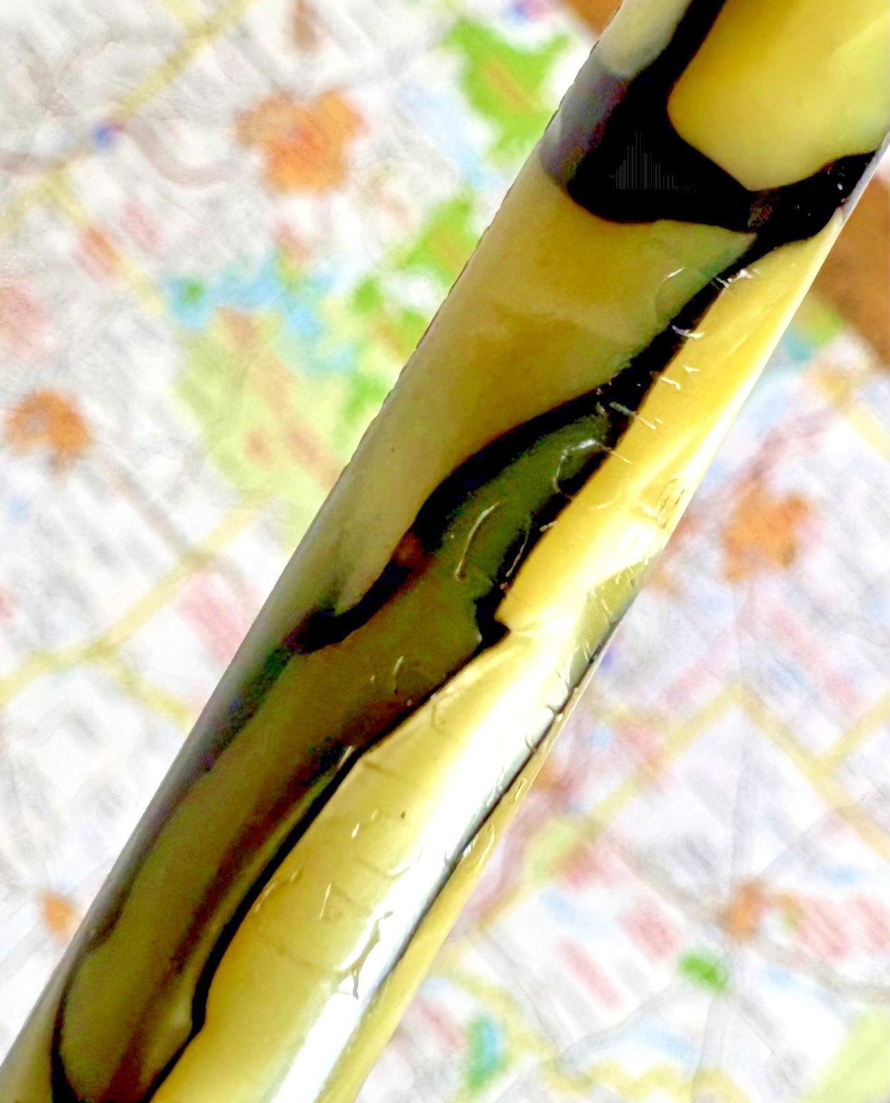 Vintage Gold Bond Stonite Ring top Pencil in Marbled / Veined Celluloid Plastic