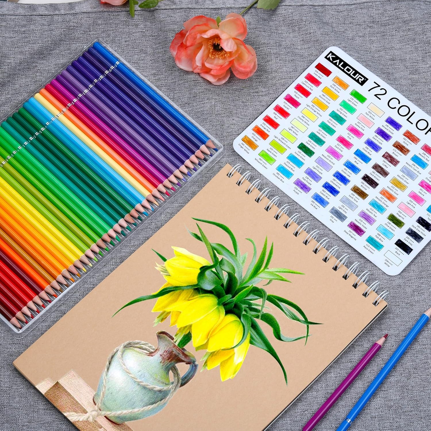 KALOUR 72 Count Colored Pencils for Adult 1 (Pack of 72), Multicolor