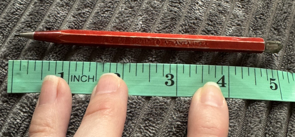 SCRIPTO No. 4 – 47 Metal MECHANICAL PENCIL Red VINTAGE MCM Atlanta GA