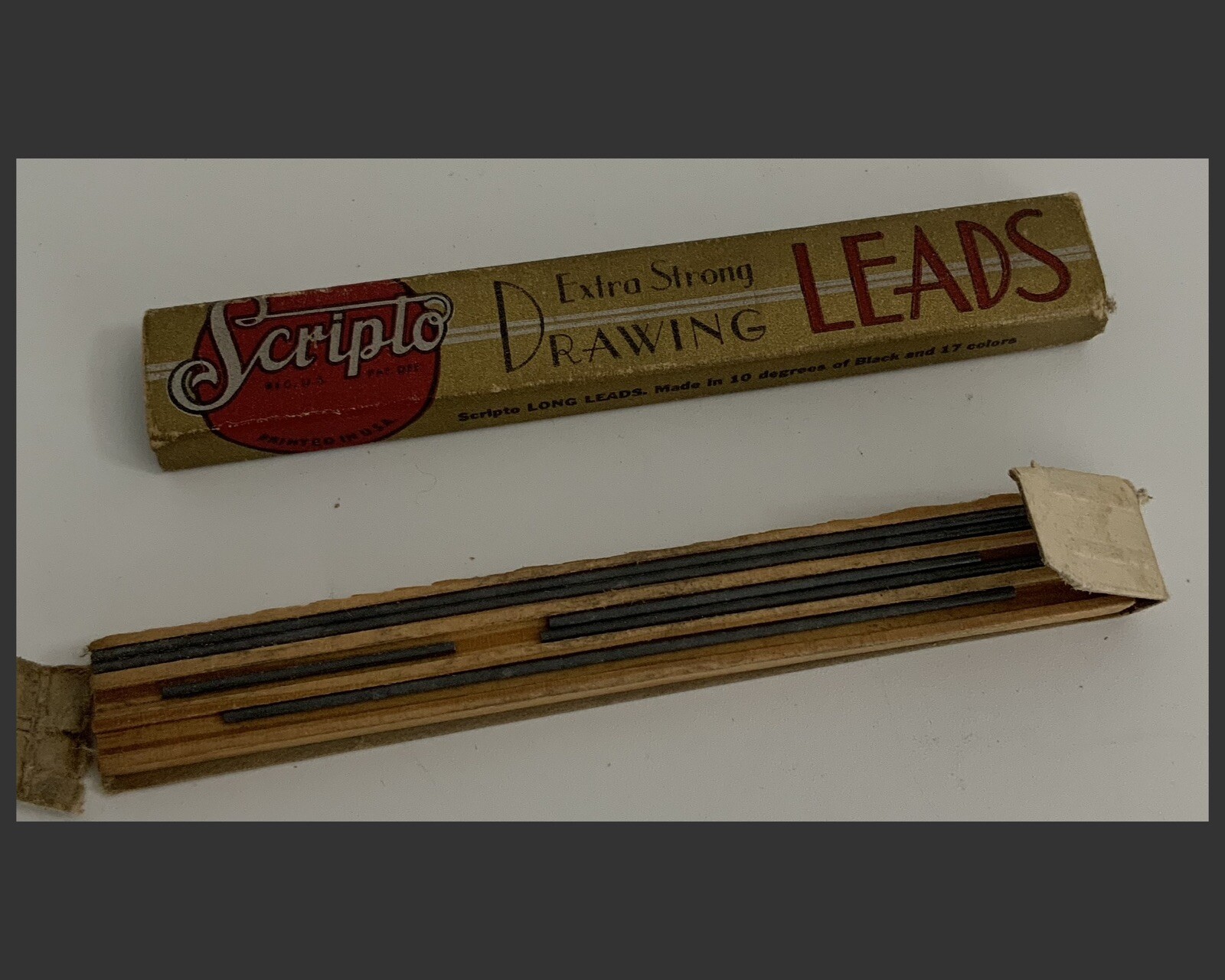 Vtg Scripto Extra Strong Drawing Leads #130/133 Red & Black – 6 Packs Read Desc!