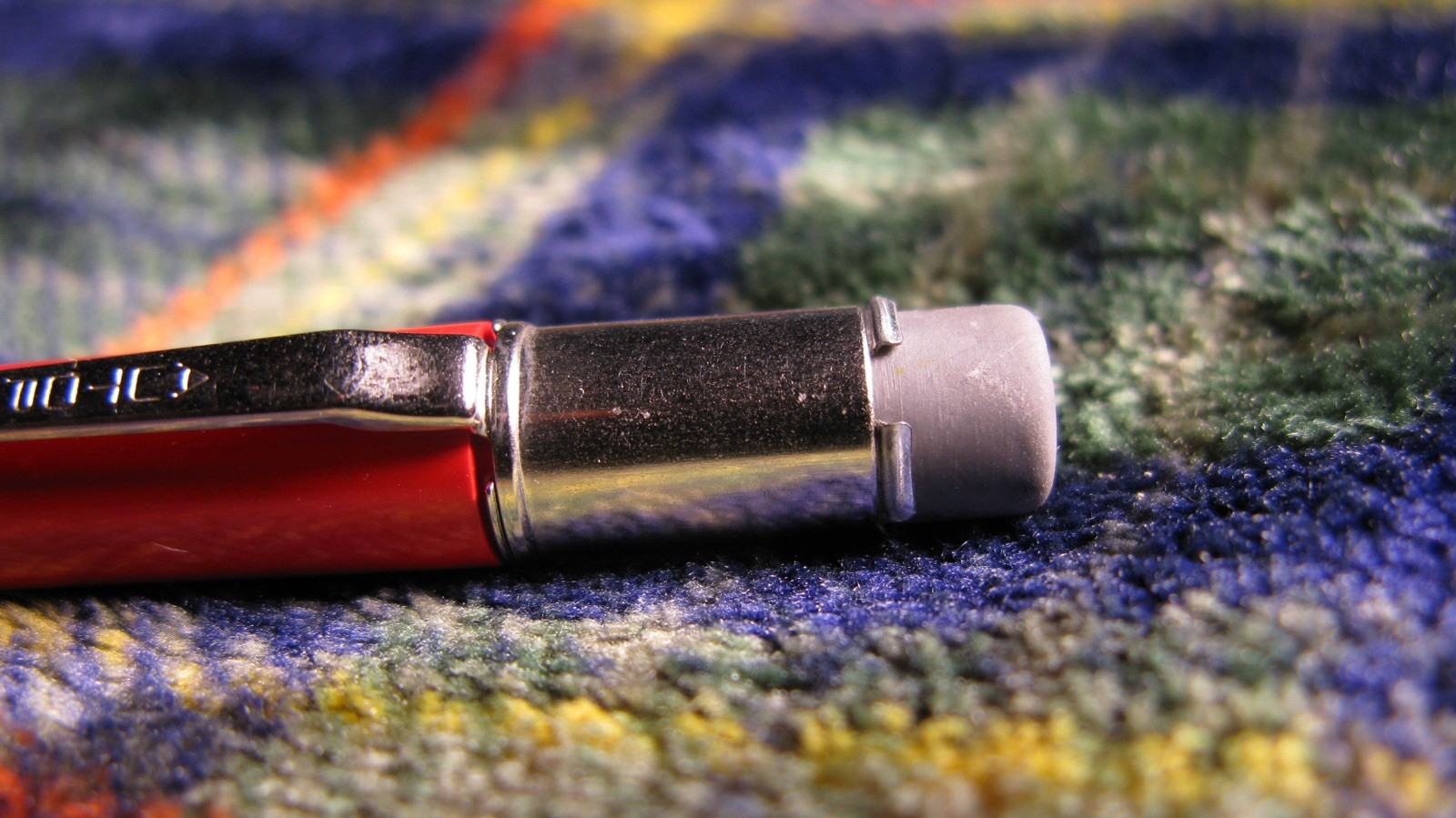Autopoint USA Red/White Vintage Mechanical Pencil Working With Eraser and Lead