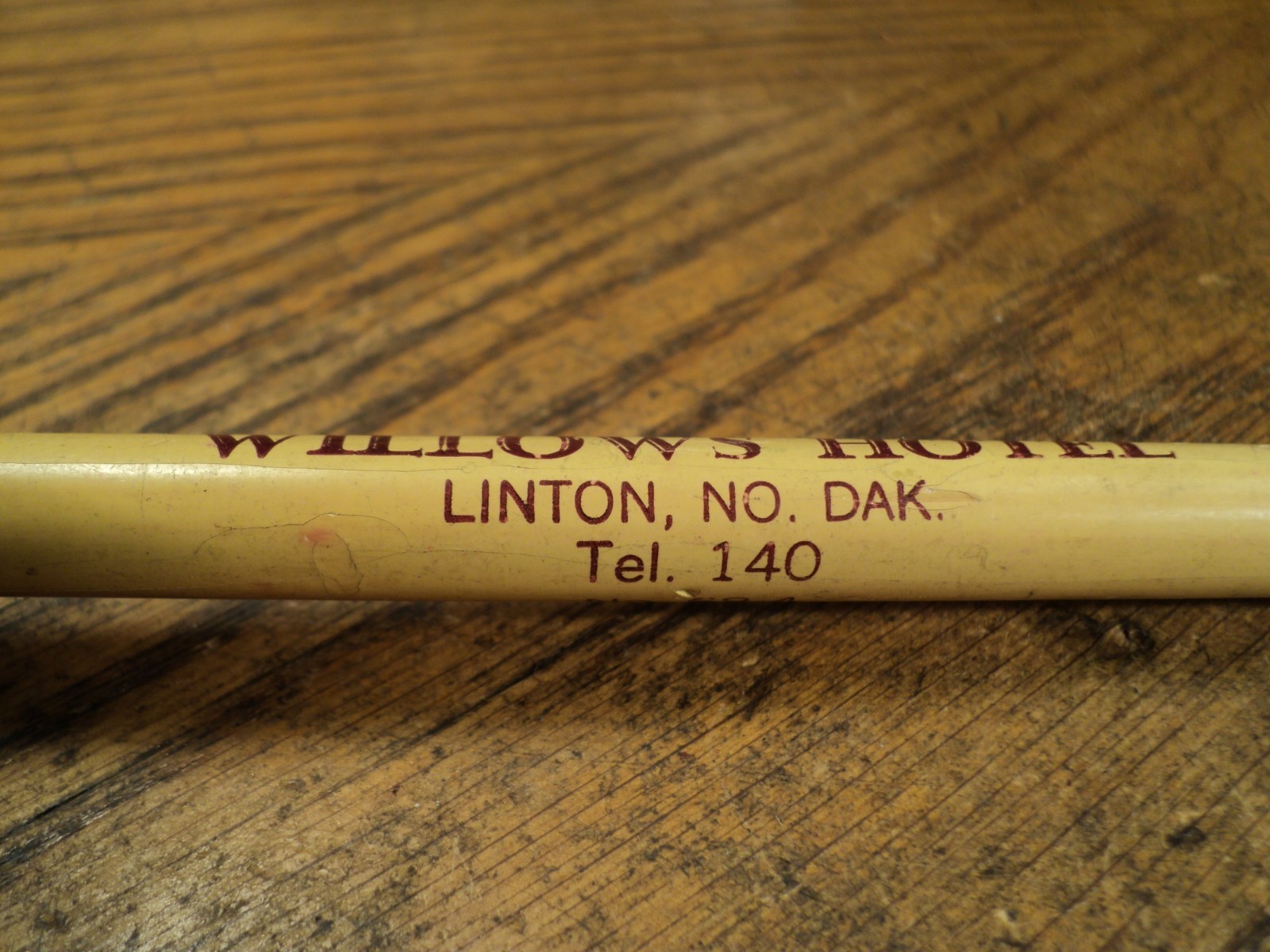 Vintage Fat Mechanical Pencil Willows Hotel Linton No Dak Sample No. 68-4