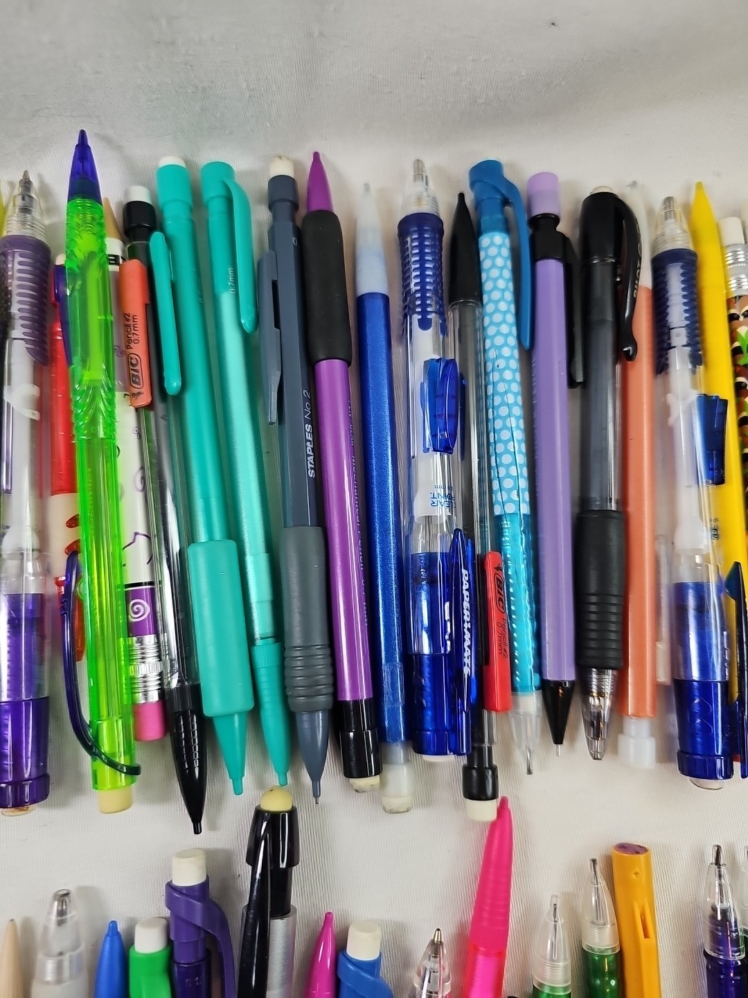 Lot of 100 Click MECHANICAL PENCILS Advertising Bic Pentel PaperMate Pentech +