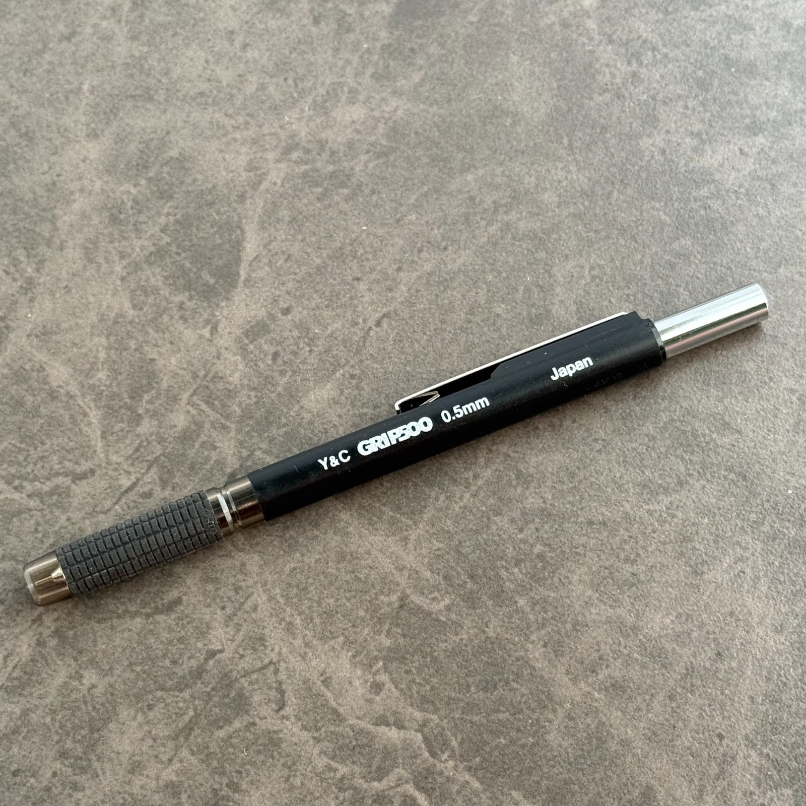 Y&C Grip 500 Double Knock Mechanical Pencil Vintage Black Japan – 0.5mm Lead