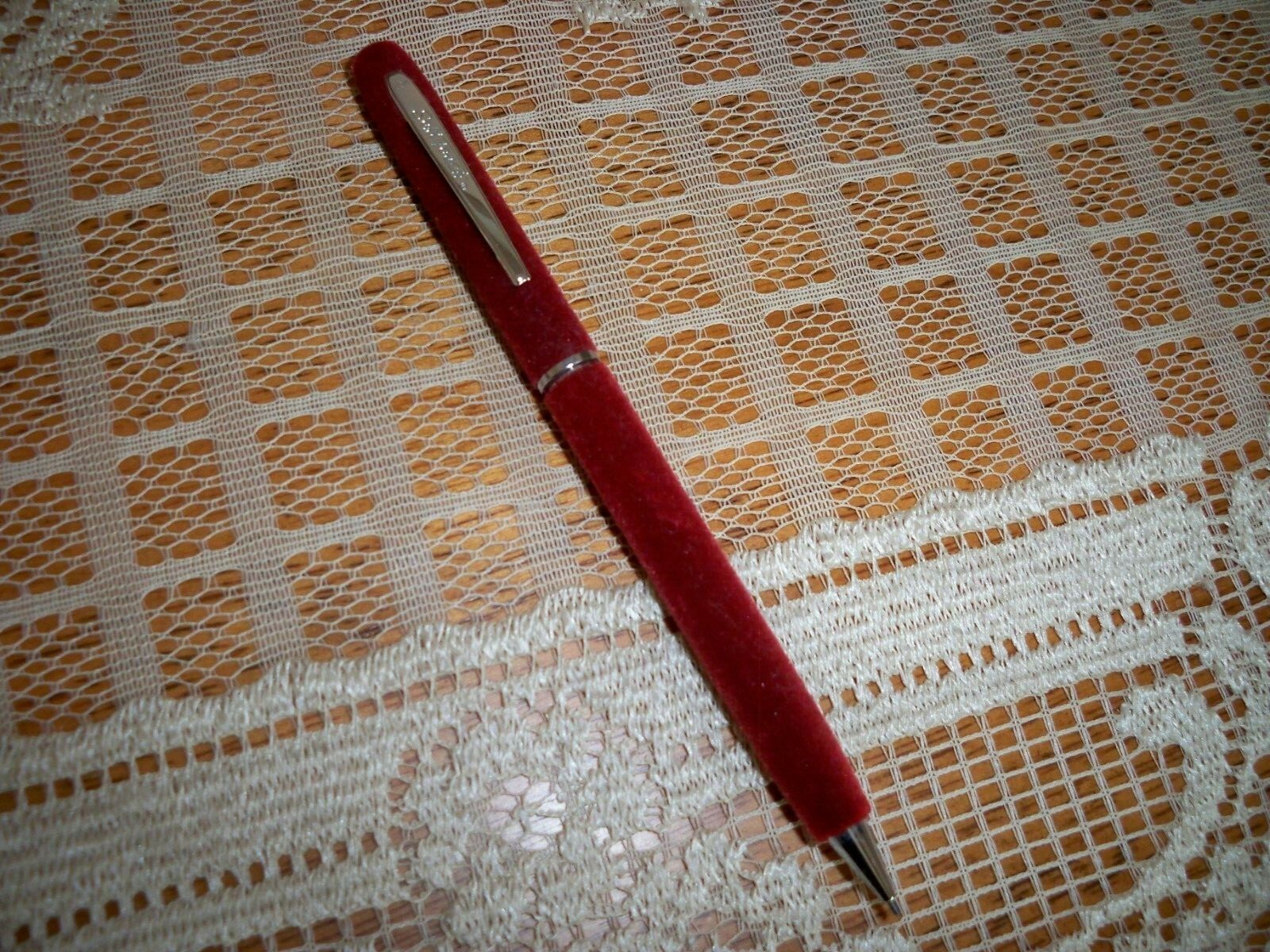 Vintage Soft Touch Twist Style Velvety Fuzzy Burgundy Mechanical Pencil USA