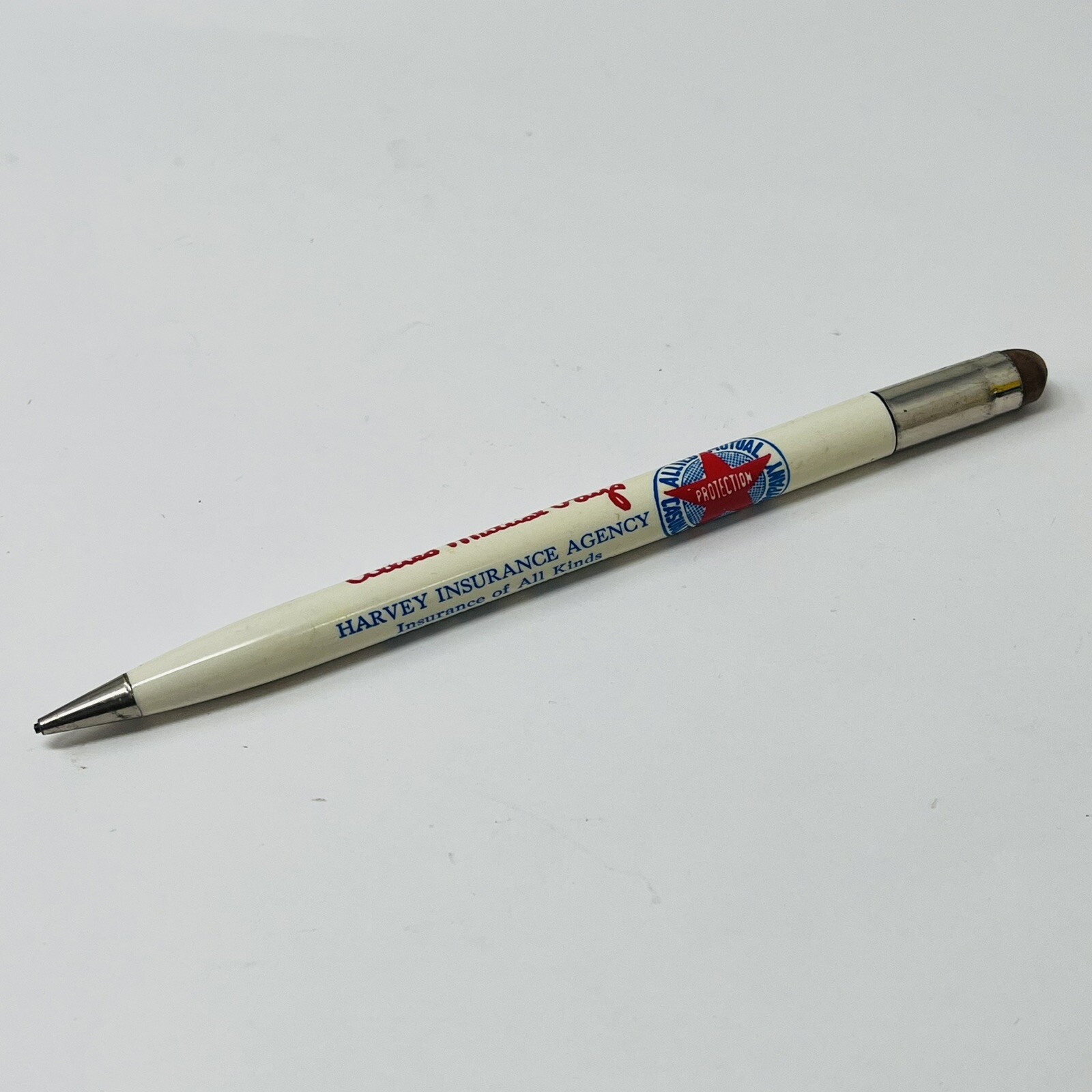 W.C. Harvey Insurance Britt Iowa Scripto Advertising Promo Mechanical Pencil