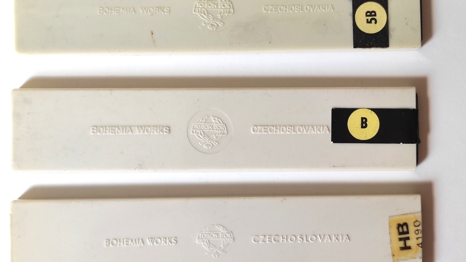 BOHEMIA WORKS Pencil Leads 4190 Set of 6 in 6 Plastic Boxes,Czechoslovakia 1970s
