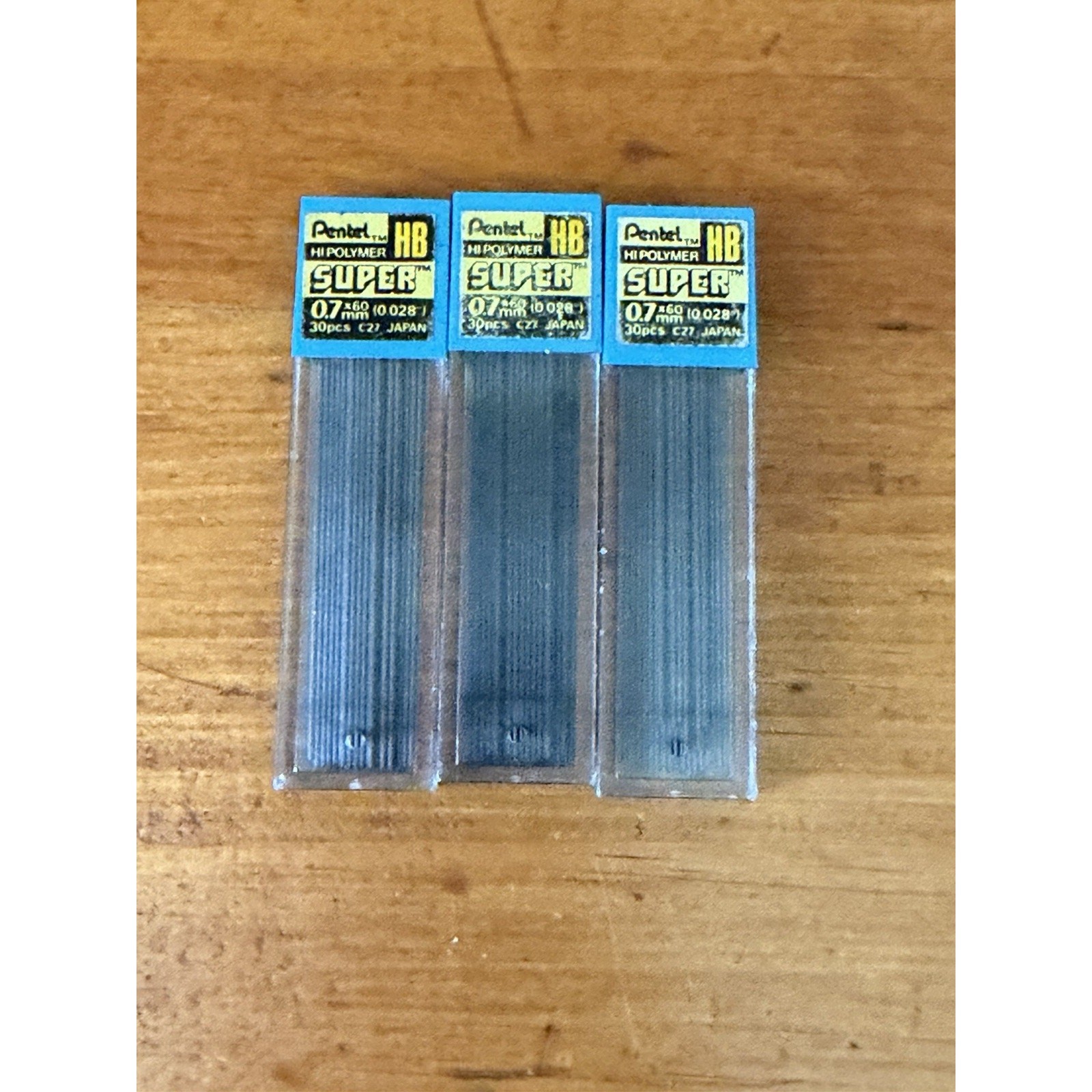 Pentel Hi Polymer Super HB Lead 0.7mm C27 Mechanical Pencil Lead 3 Packs Japan