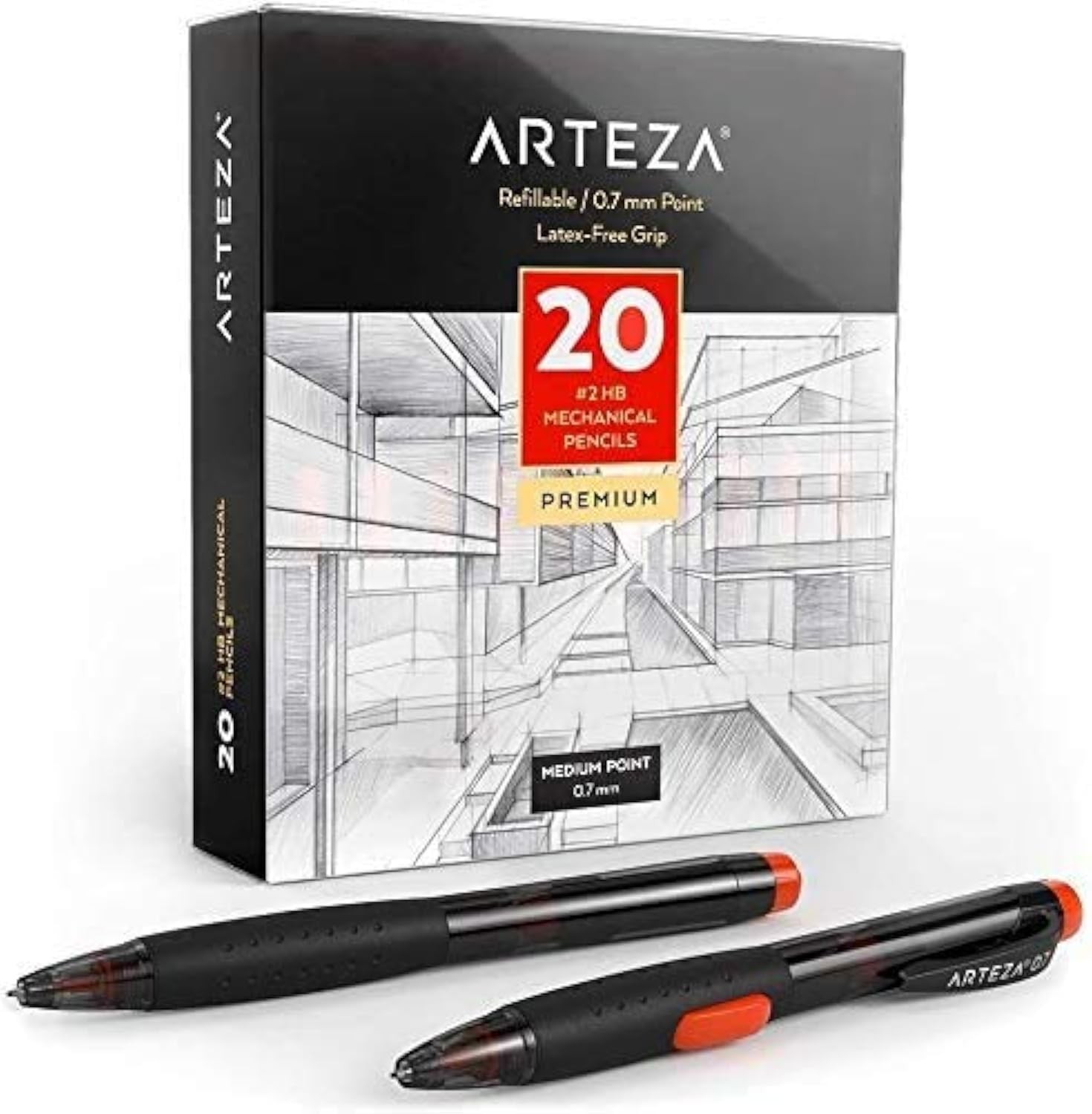 HB Mechanical Pencil Pack of 20, 0.7 Millimeter Medium Point Lead and Replace…