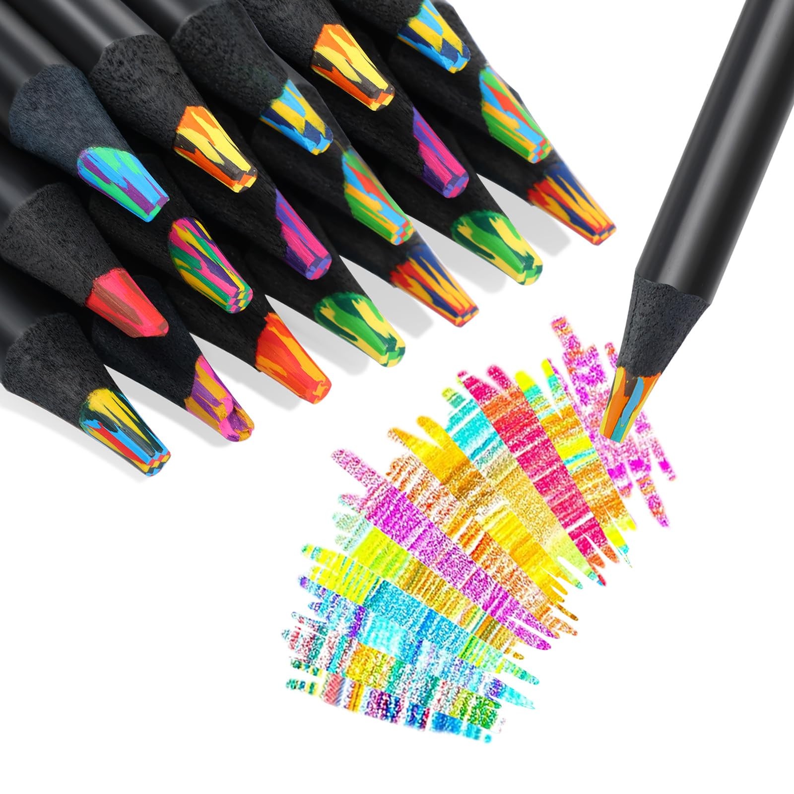 TINNIVI 12 Colors Rainbow Pencils for Kids Adults, Colored Multicolor