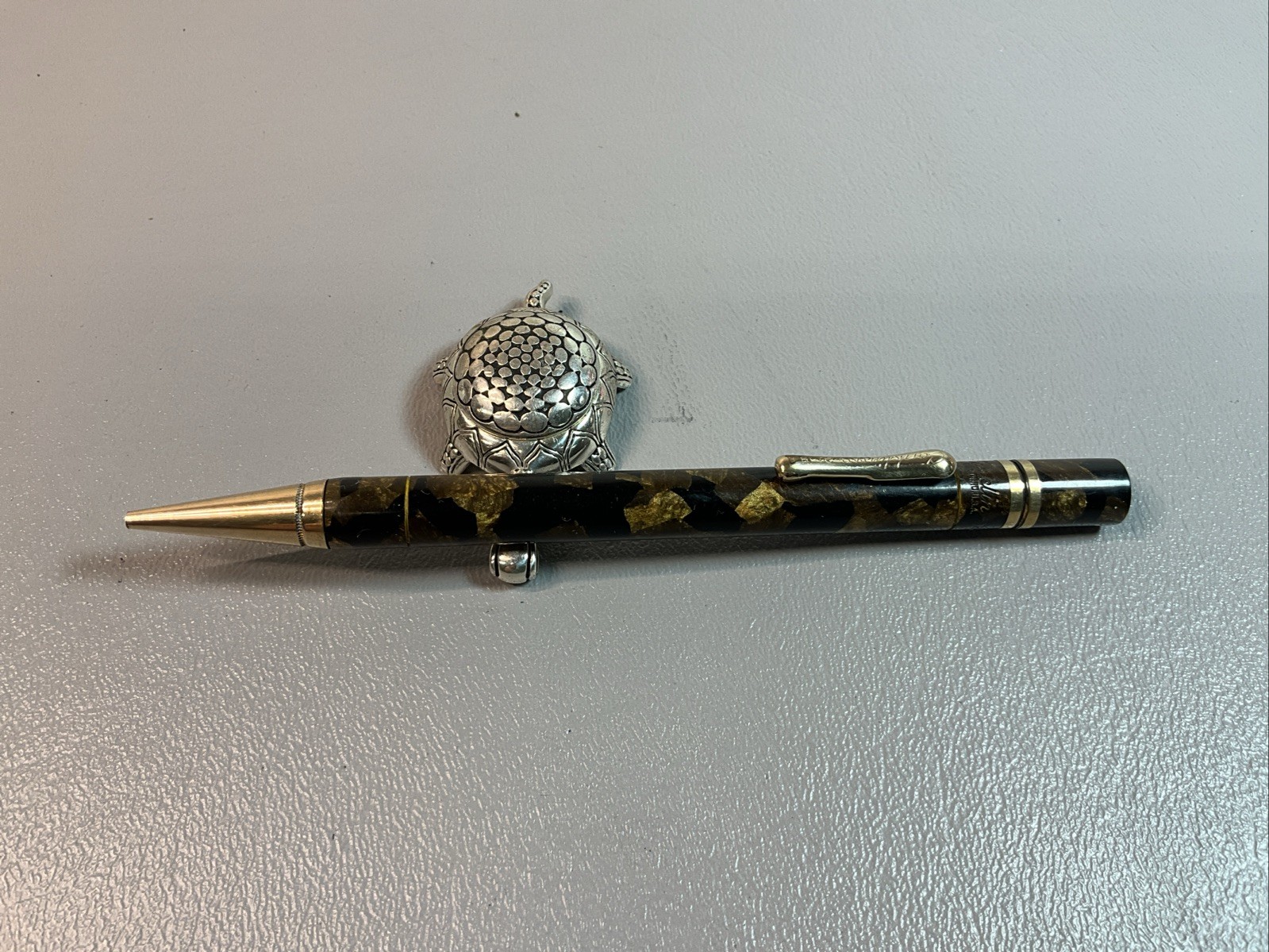VINTAGE CONKLIN ENDURA MECHANICAL PENCIL BRN BLACK MARBLE FINISH FLAT TOP (S1197