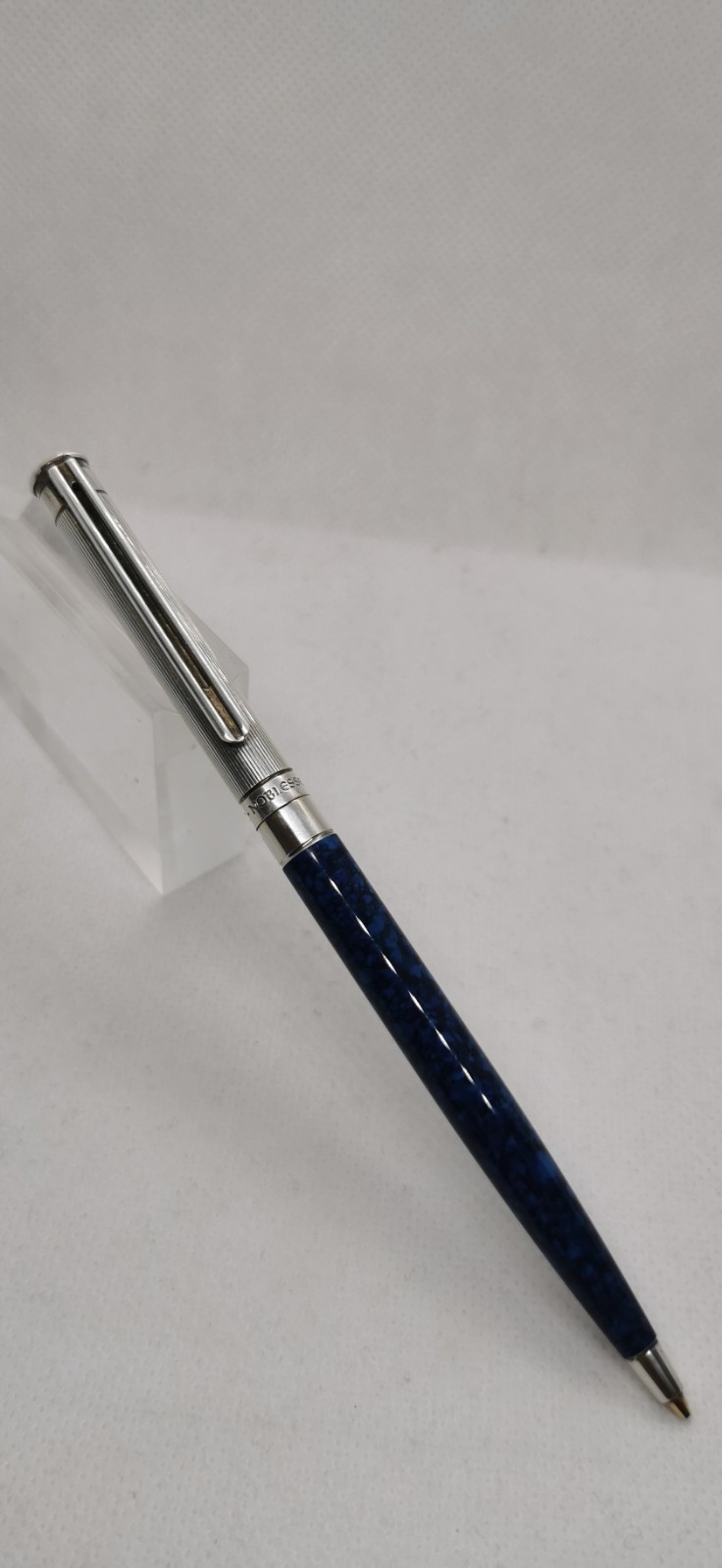 Montblanc Noblesse Oblige Marble Blue Silver Twist Click 0.7mm Mechanical Pen