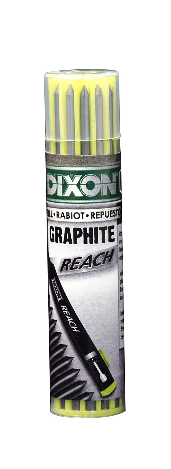 Industrial Deep Hole Mechanical Pencil with Lead Refills, Yellow, 14301