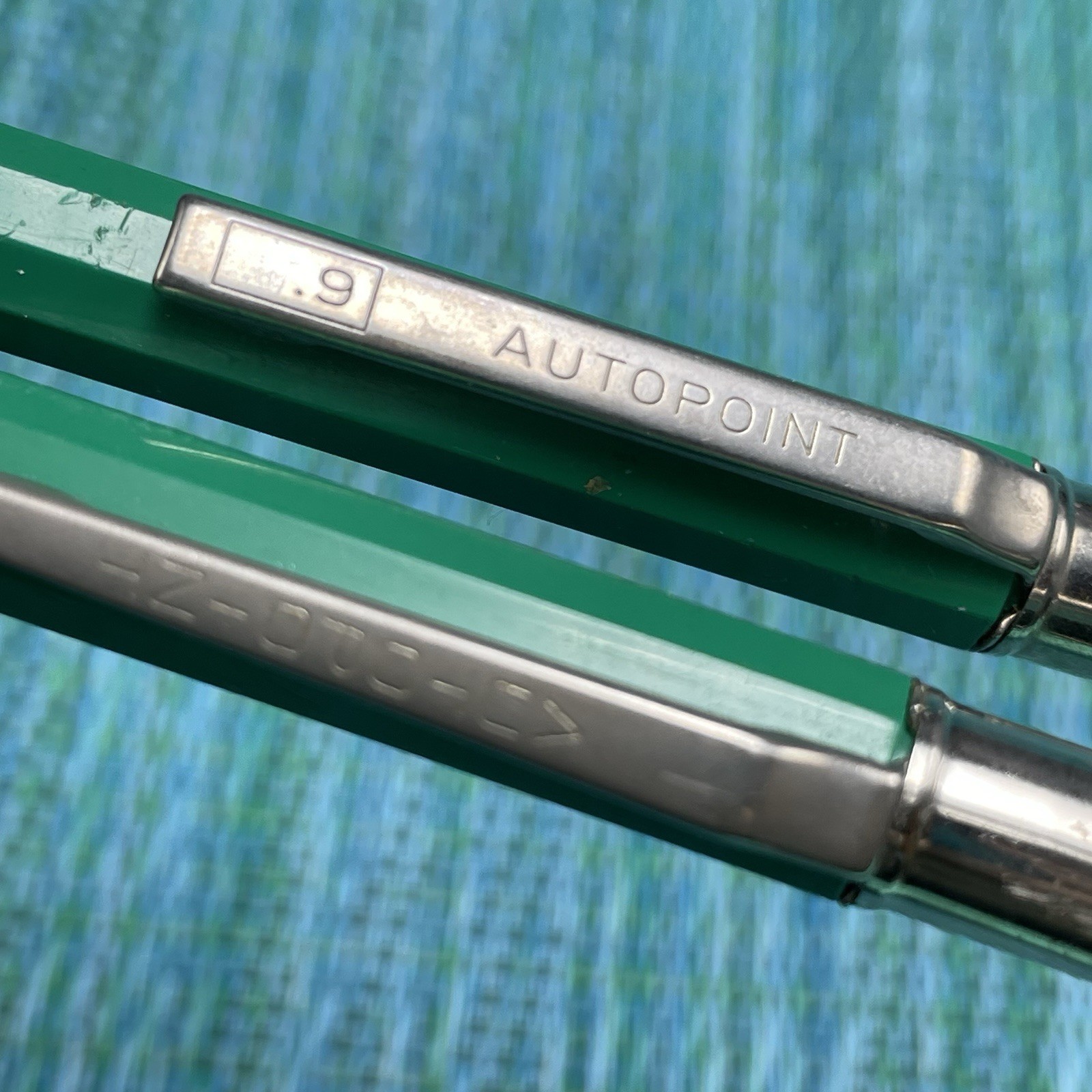 2 Autopoint Mechanical Pencils Teal Green Vintage USA