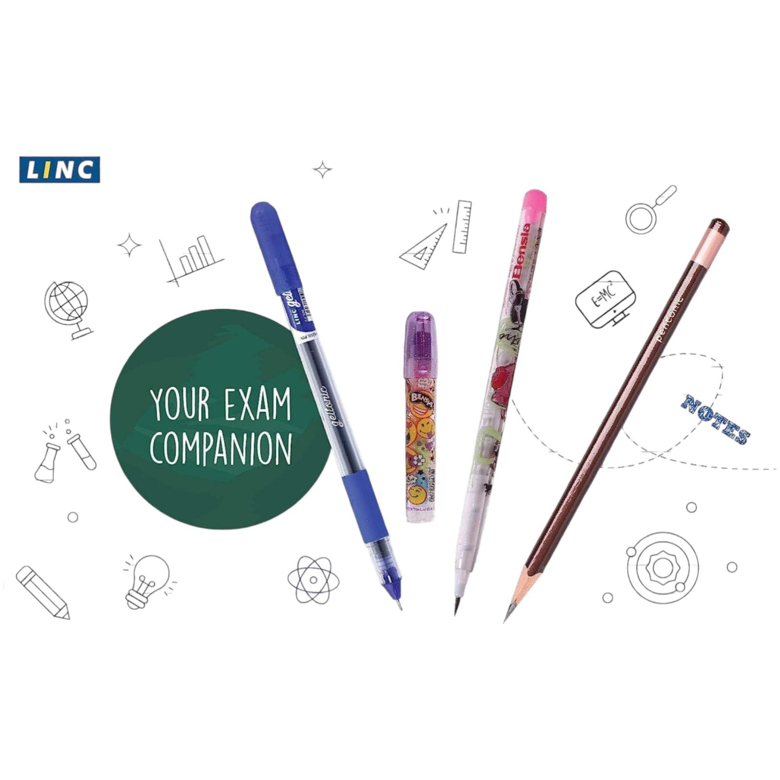 Linc Bensia Printed Mechanical Pencil Pack of 40 Multicolor Writing Tool