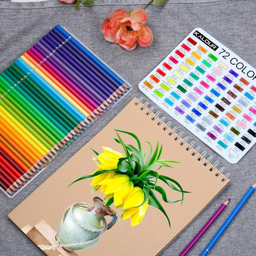 KALOUR 72 Count Colored Pencils for Adult 1 (Pack of 72), Multicolor