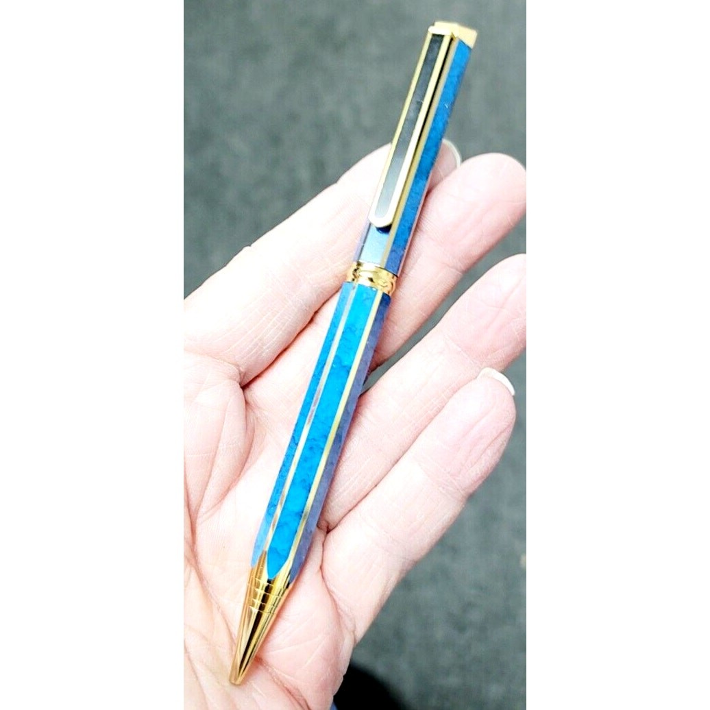 New Set of 5 Chamberlain Mechanical Pencil Blue Marble & Gold
