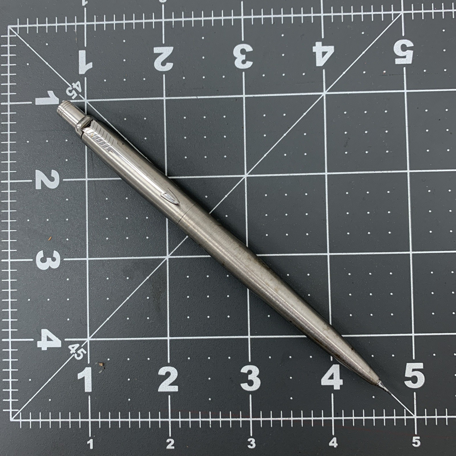 Vintage Parker Mechanical Pencil Silver Brushed Arrow Classic Writing Drawings