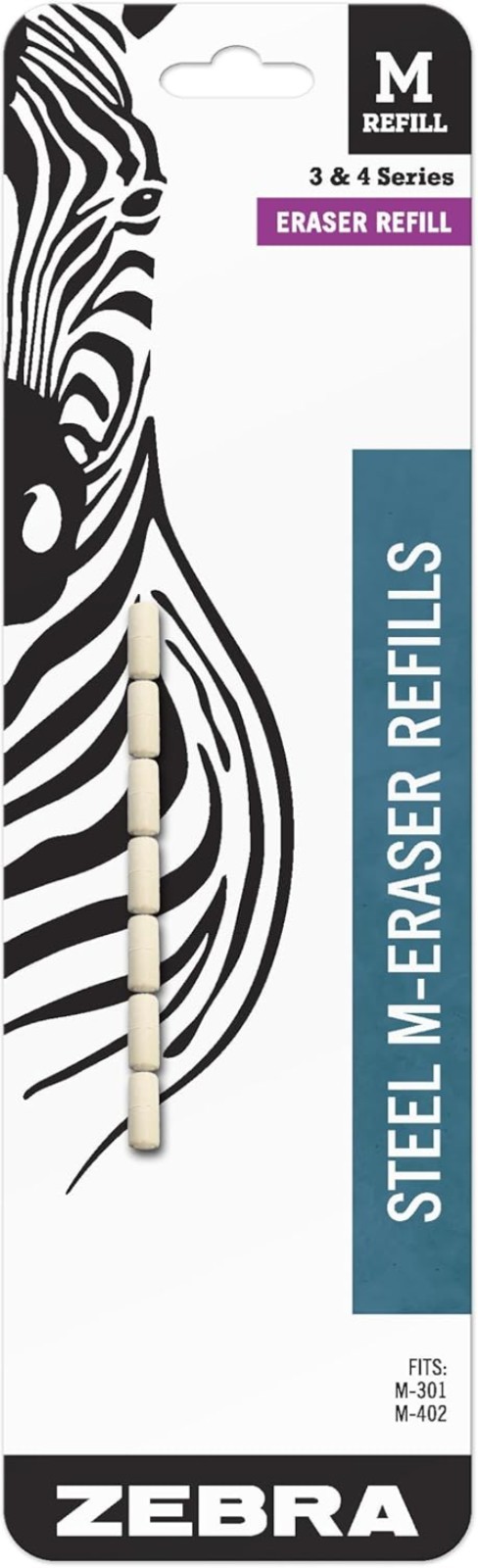 7-Pack Refillable White Erasers for Mechanical Pencils – Non-Abrasive Quality