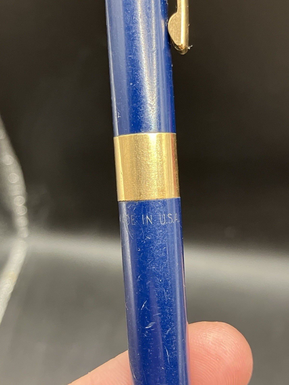 Vintage Sheaffer Pen Co. Mechanical Pencil Blue Gold Trim Twist Advance Works
