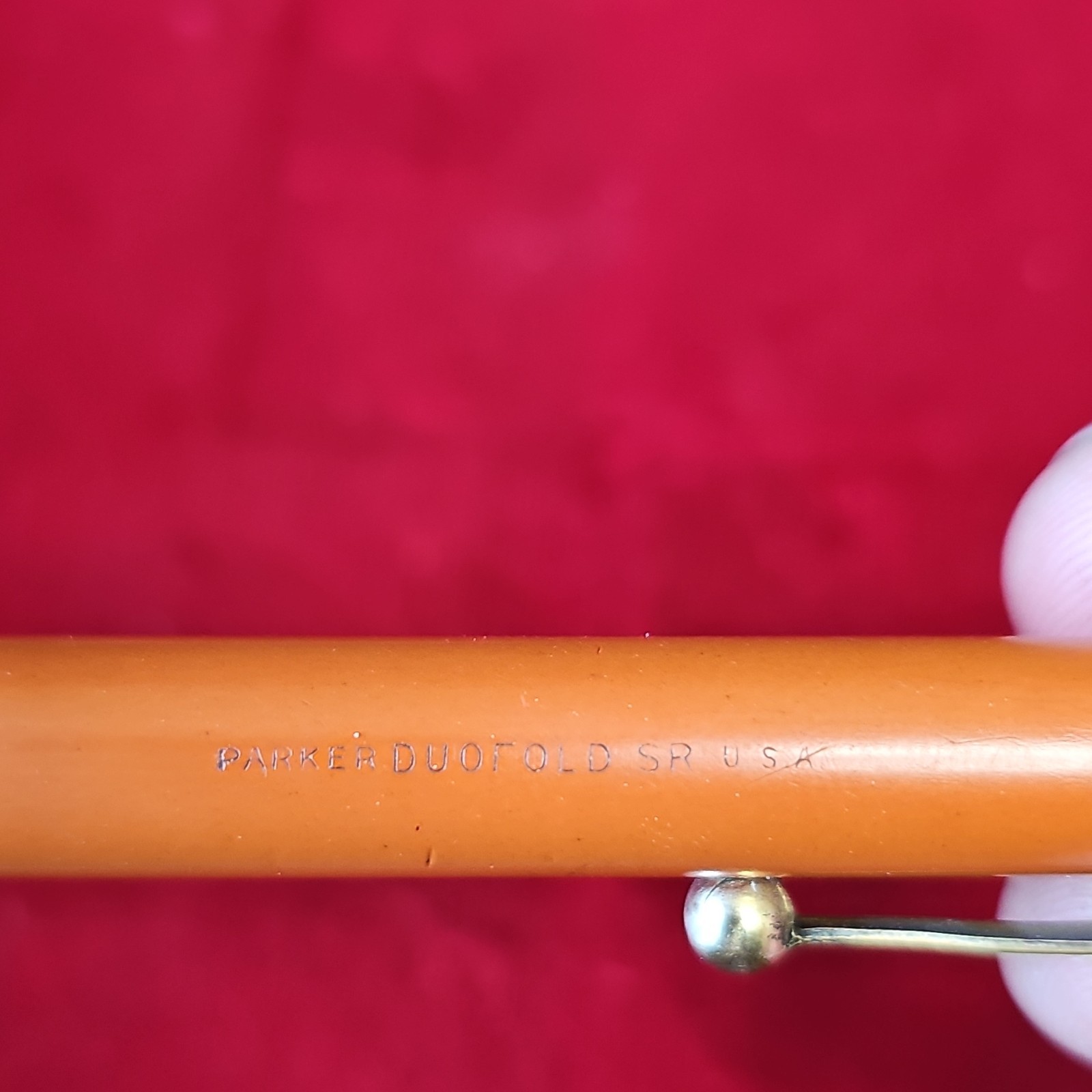 Vintage Parker Duofold “Big Red” Mechanical Pencil – Orange Lucky Curve – 1920s