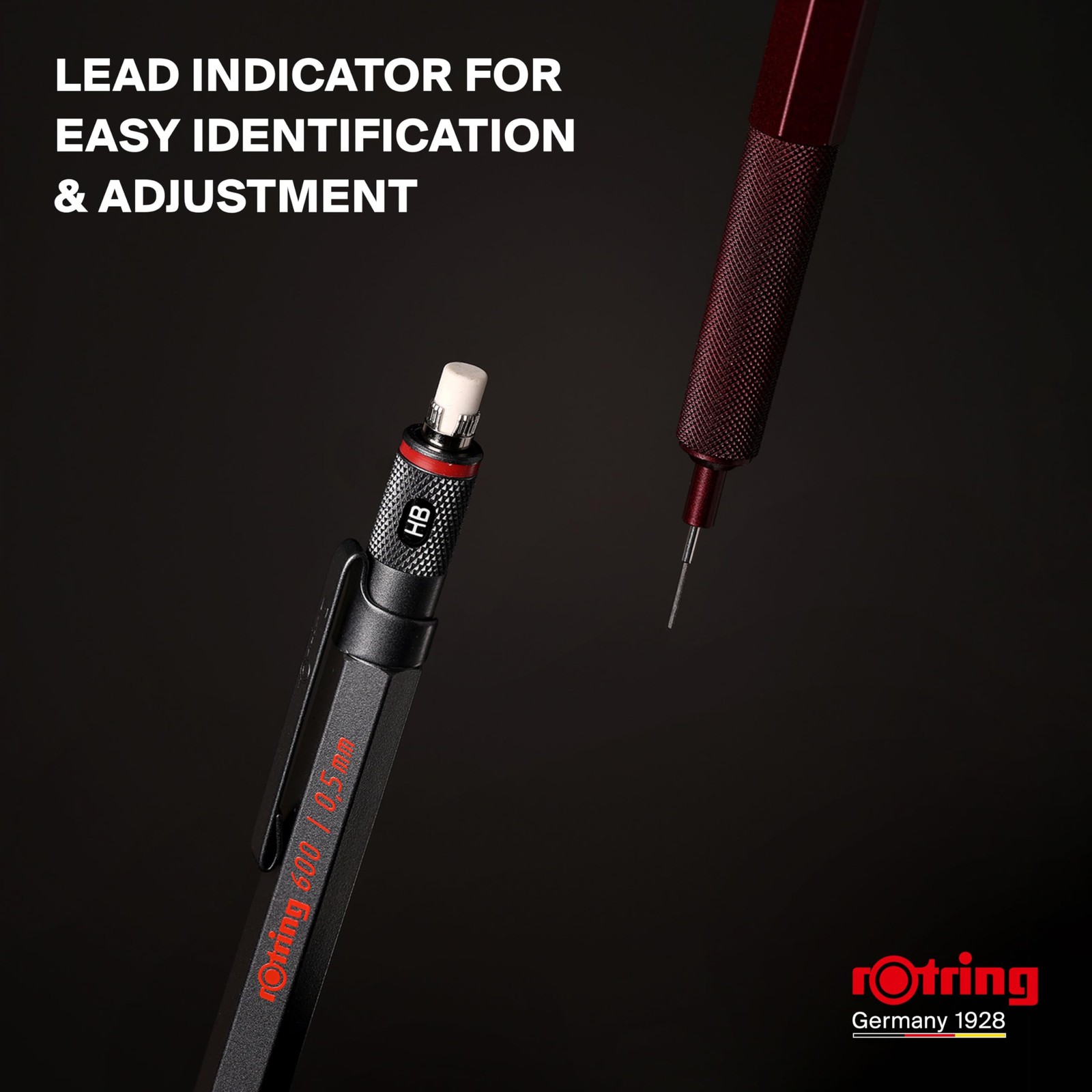 Rotring 600 Mechanical Pencil 0.5Mm Full Metal Body Brass Mechanism Ergonomic…