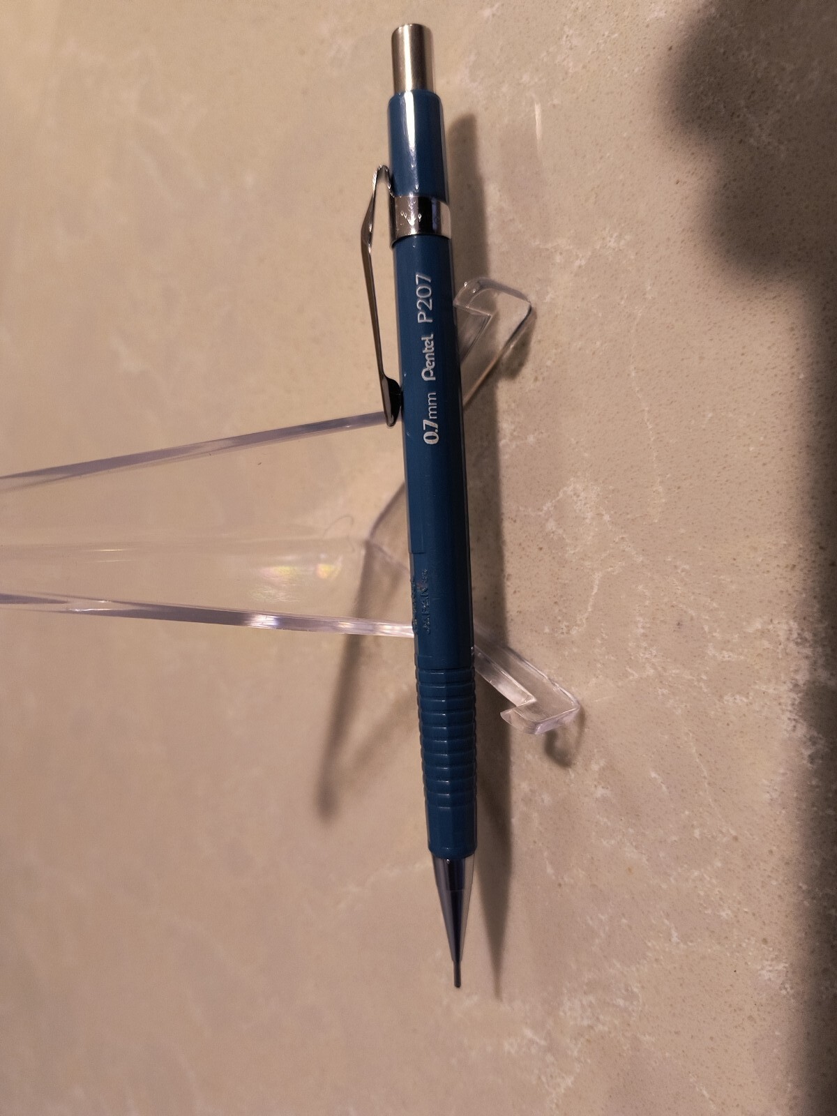 Pentel P207 Sharp Automatic Mechanical Drafting Pencil Blue 0.7 MM Japan, Used.