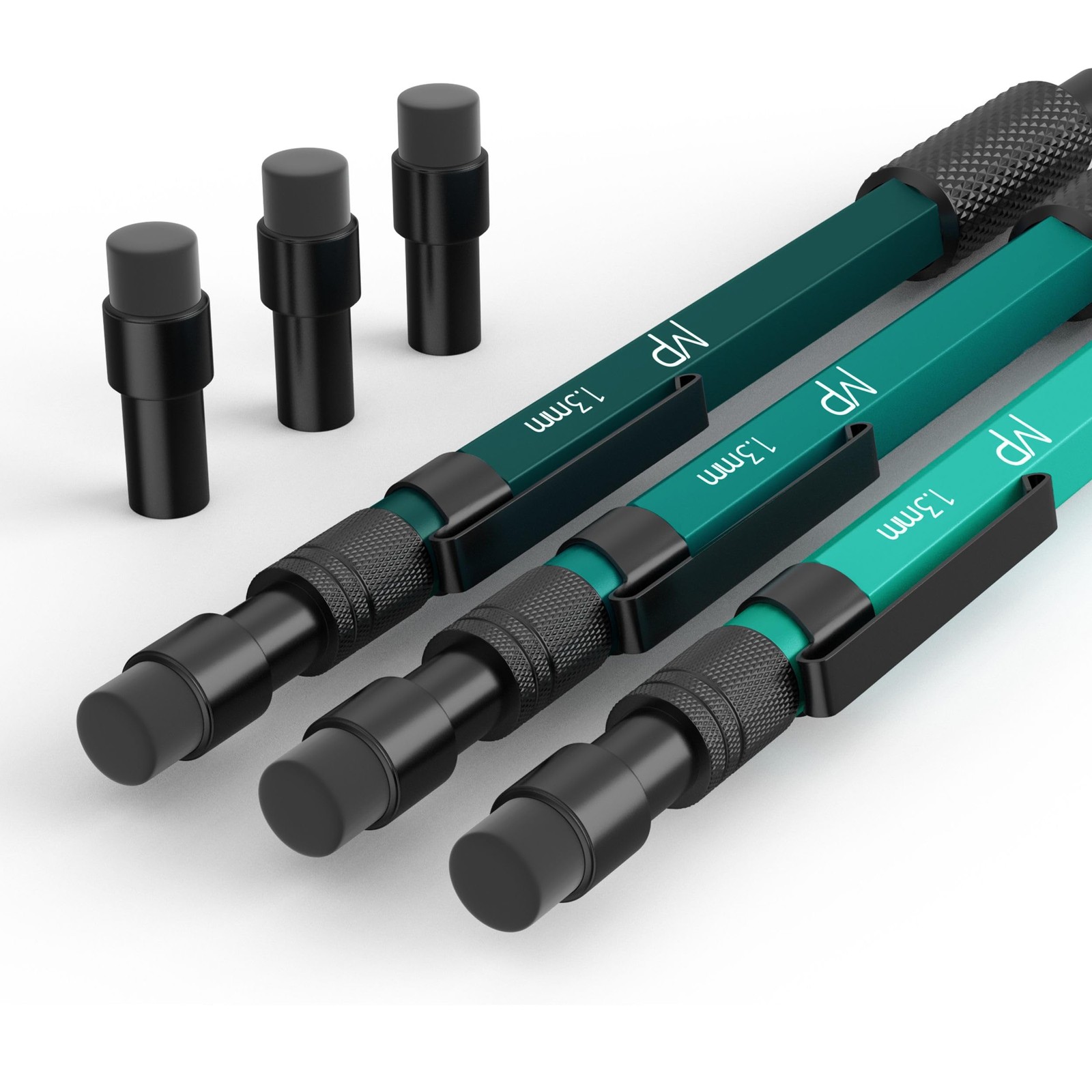 Mr. Pen- Metal Mechanical Pencil Set with Lead 3 Count (Pack of 1), Black