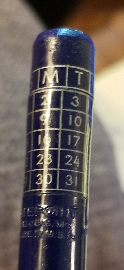 RITEPOINT Perpetual Calendar Mechanical Pencil Good Year Tires Ad Valley Motor