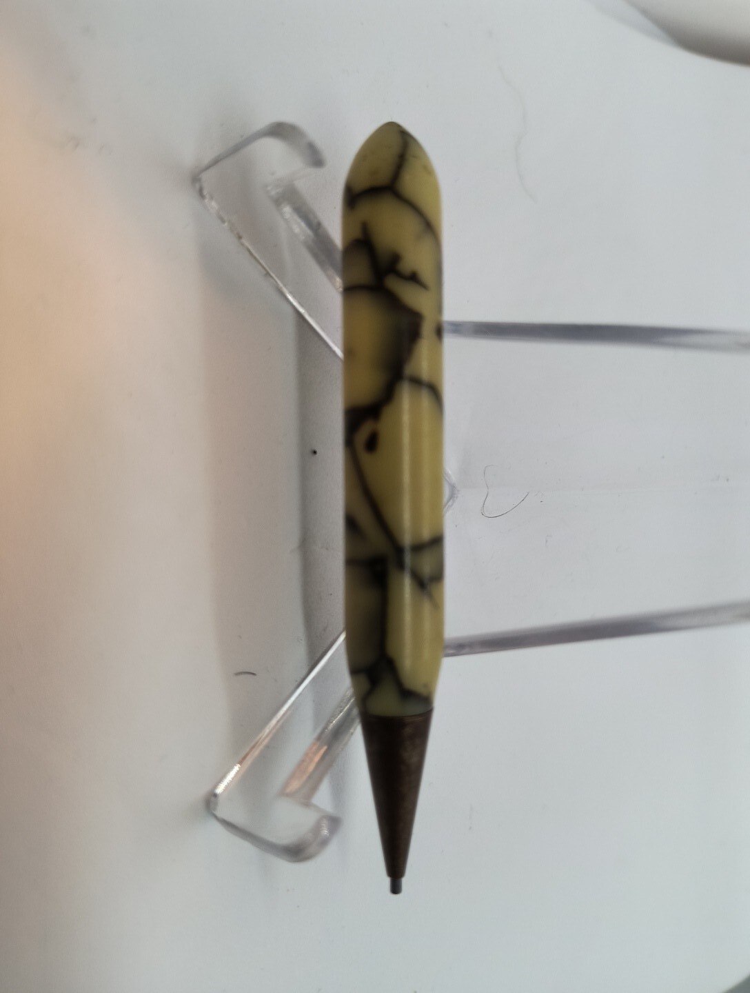 VTG Mini 3″ Yellow Marbled Mechanical Pencil – Working Condition