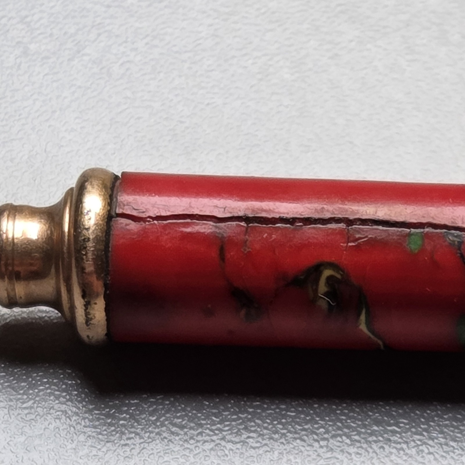 EDWARD TODD & Co. CELLULOID GOLD-FILLED RETRACTABLE MECHANICAL PENCIL CHATELAINE