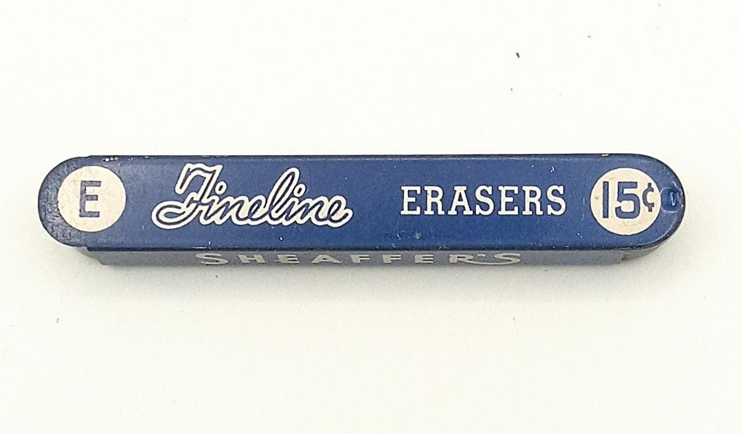 Vintage SHEAFFER Fineline E Mechanical Pencil Erasers in Original Metal Tin USA
