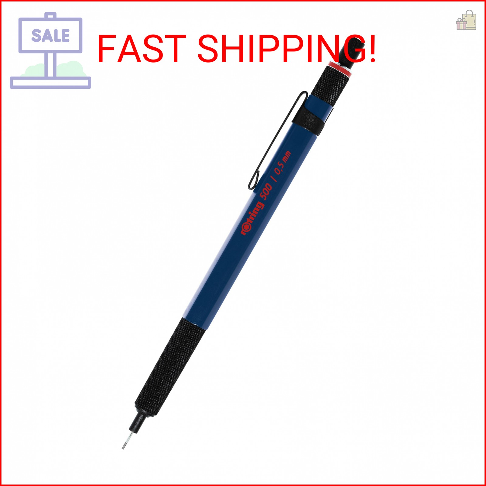 Rotring 500 Mechanical Pencil, Blue Barrel, 0.5mm