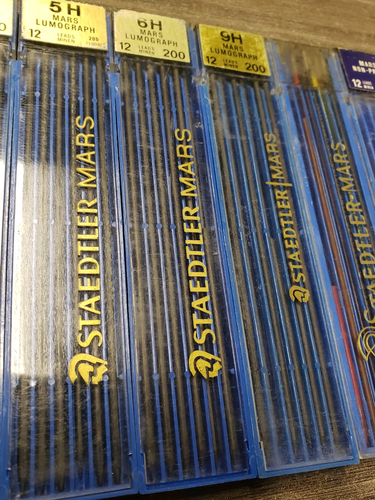 Lot of 10 Staedtler Mars Lumograph Mechanical Pencil Leads 2H 3H 4H 5H 6H 9H F