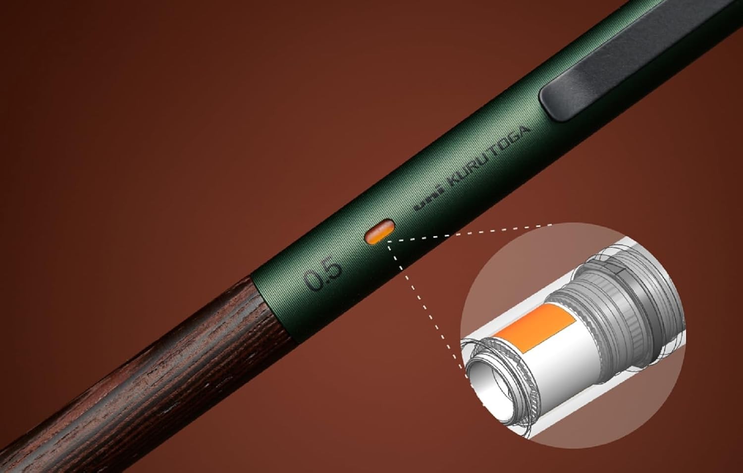 Stylish Forest Green Mechanical Pencil with Stylus Ballpoint