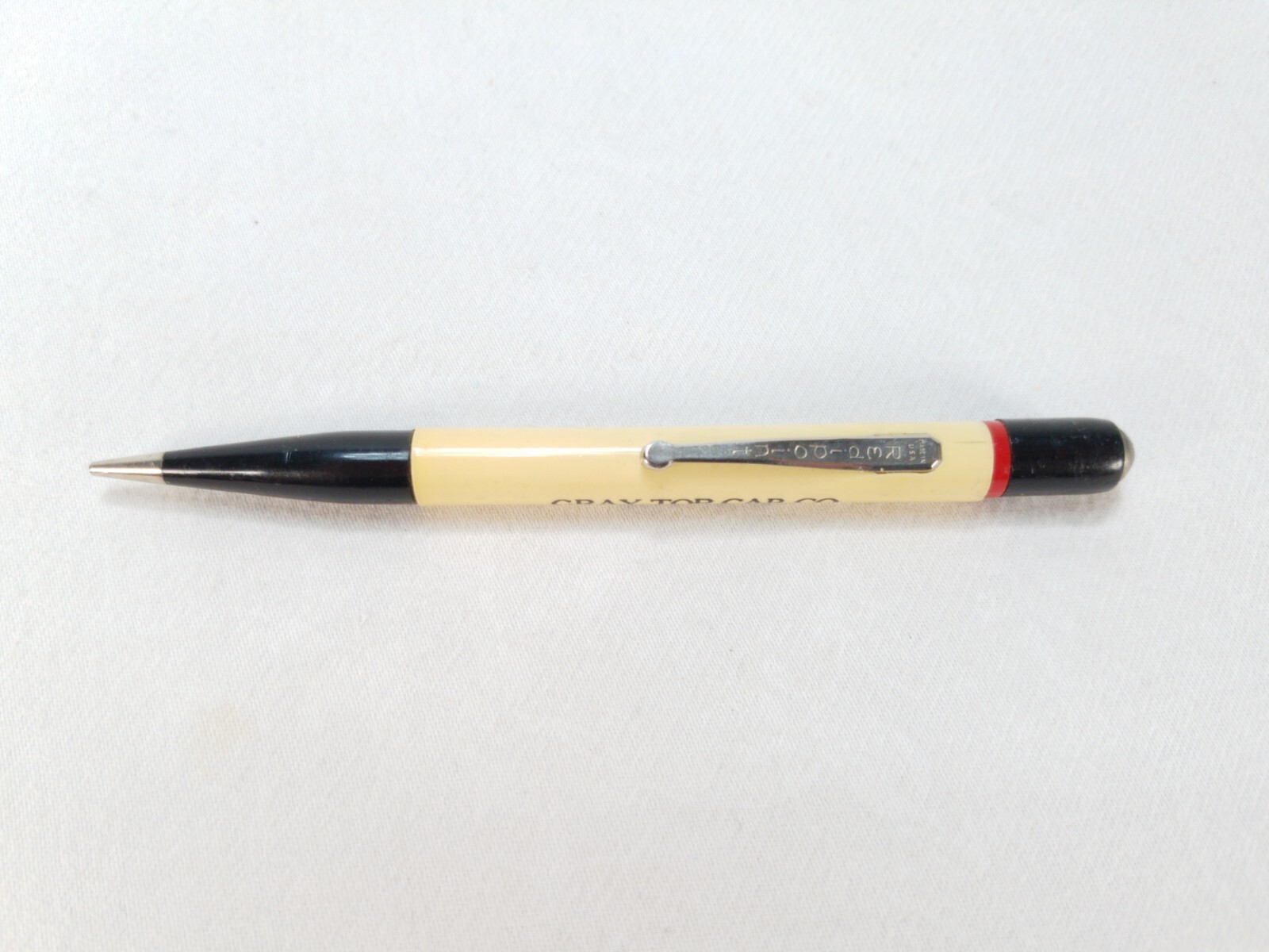 Redipoint Vintage Mechanical Twist Pencil Advertising Gray Top Cab Co. Tested
