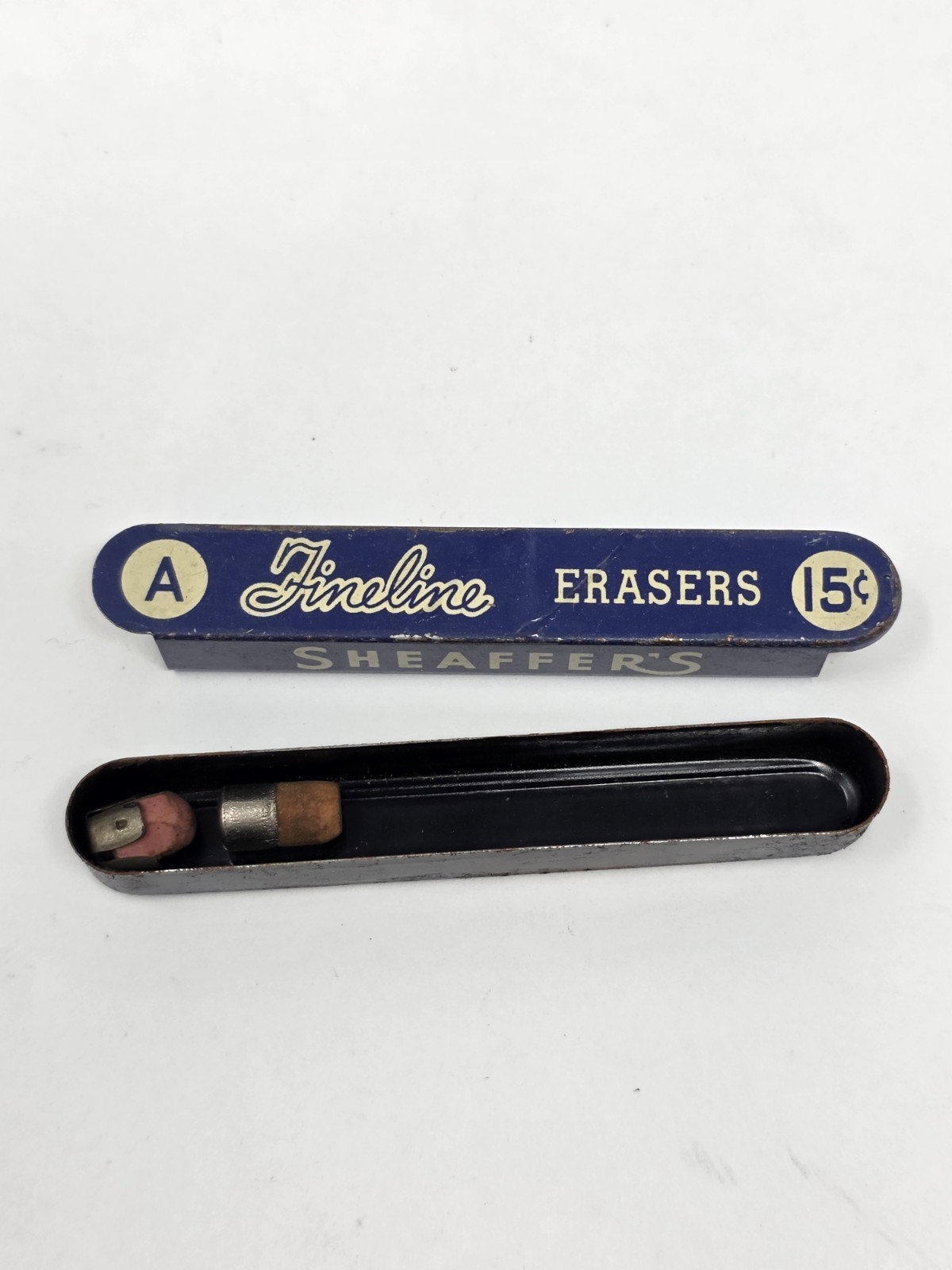 Vintage Sheaffer’s Fineline A Erasers Tin 15 cents